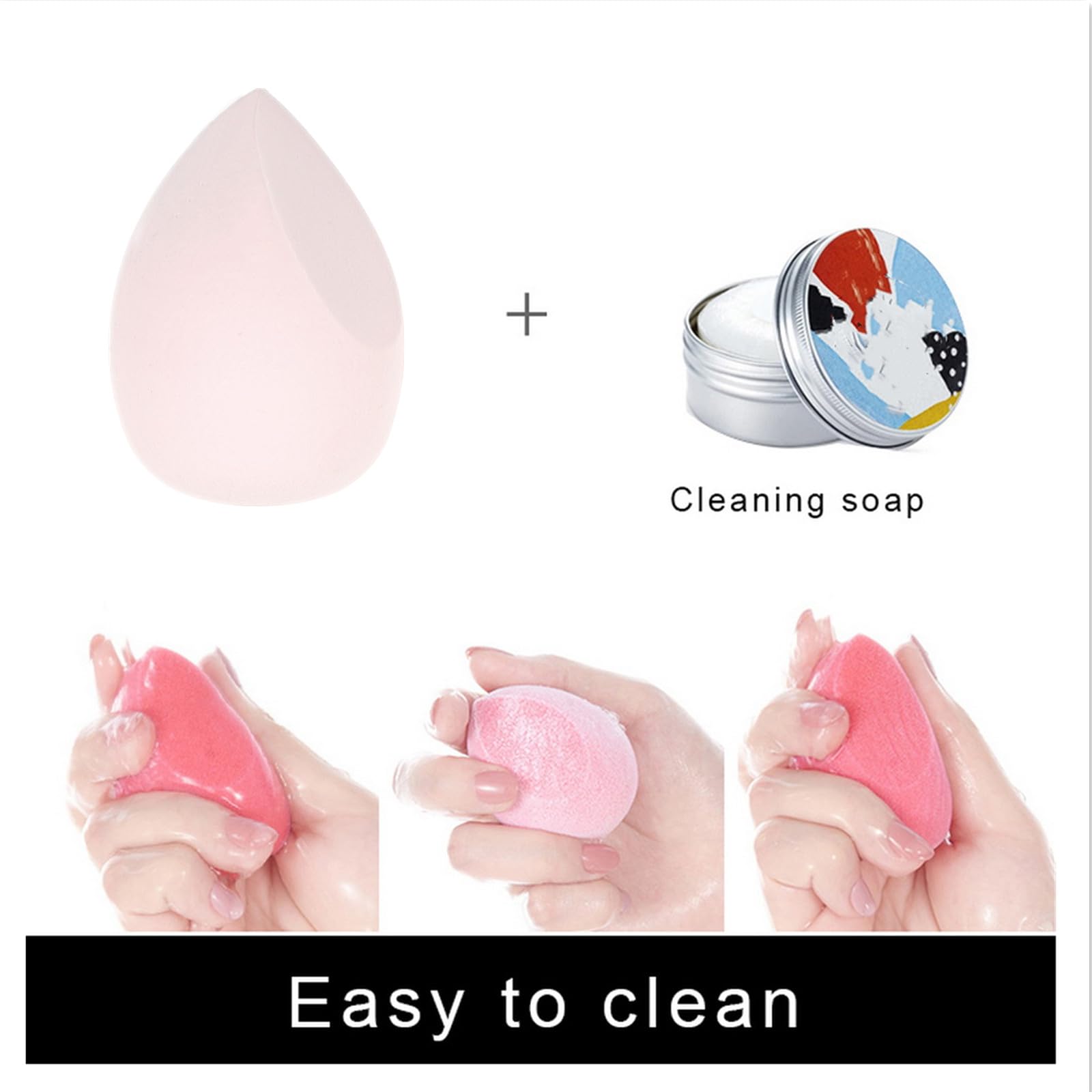 ZHIYE 8pcs Pink Makeup Sponge for Foundation & Concealer - Beauty Blending Tool
