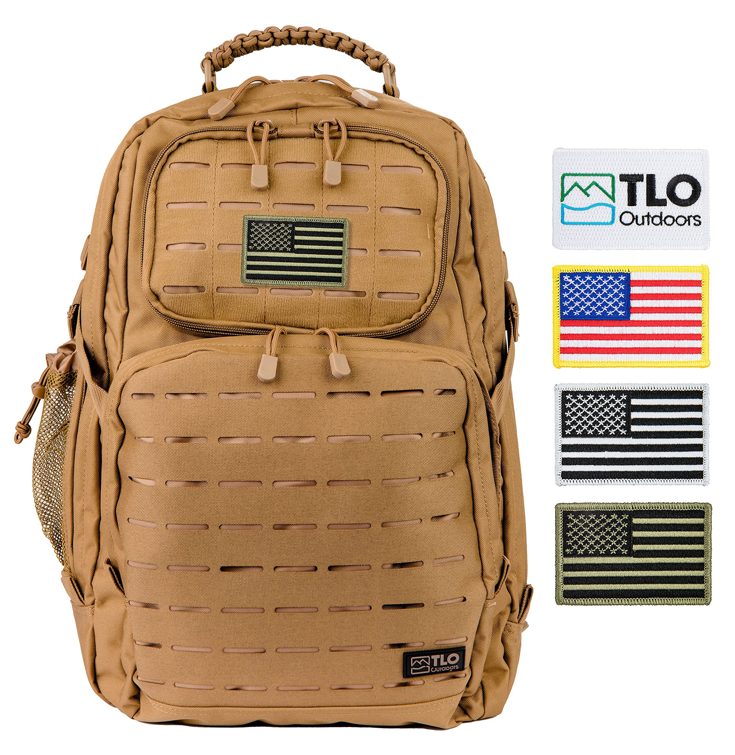 TLO Outdoors TacPack40L 40L Water Resistant Tactical Backpack - Durable Military Daypack, Hiking Rucksack, Travel Gear Bag & Laptop Backpack for Outdoor Adventures, Camping and Daily Commute