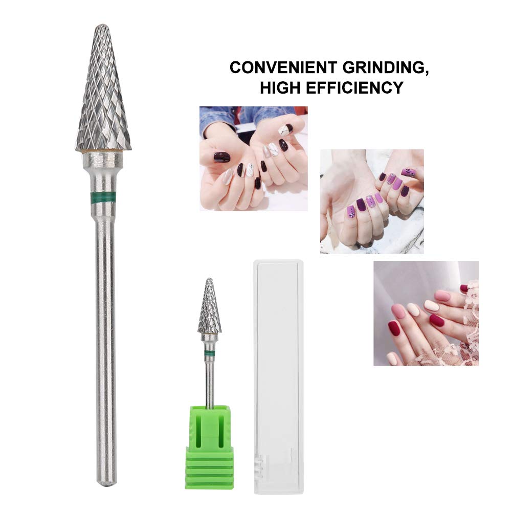 Tungsten Steel Nail Drill Bits Set for Electric Manicure & Pedicure - Professional Nail Art Grinding Heads & Polishing Accessories for Portable Nail Drill Machine (Green) | Perfect for Salon, Home Use & DIY Nail Care