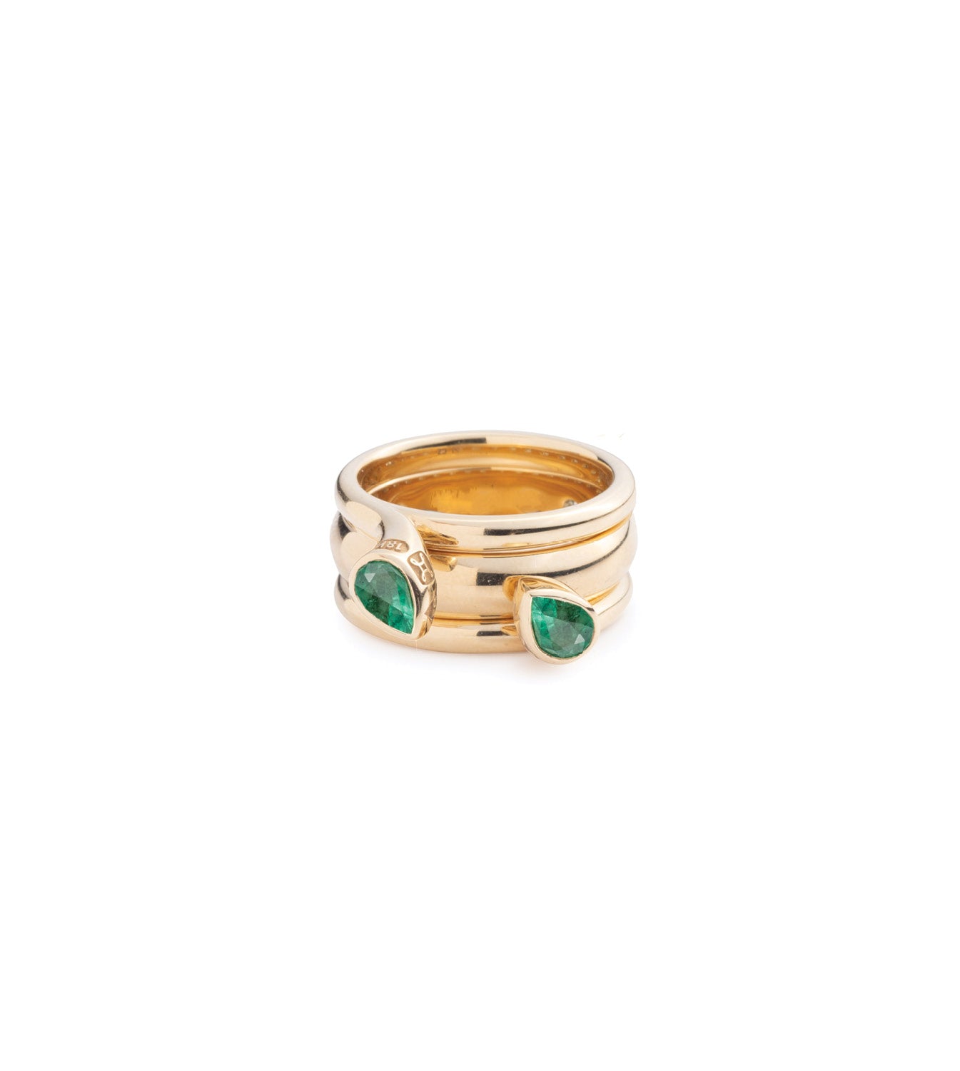 0.5ct Emerald Bookend and Engravable Ring Stack Set - Forever Love Jewelry for Couples, Anniversaries & Romantic Gifts | Perfect for Wedding Bands, Engagement Stacking Rings & Valentine's Day Presents