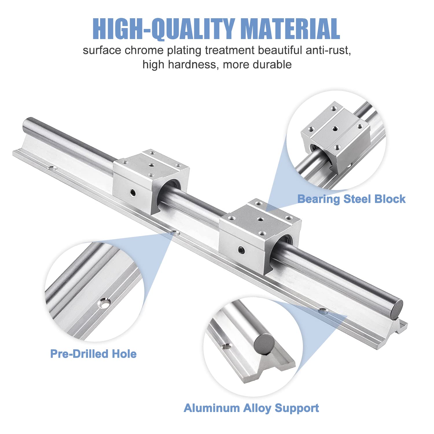 CNCCANEN SBR25 Linear Rail 1200mm with 4Pcs SBR25UU Bearing Blocks - High Precision Guide Rails for CNC Machines, 3D Printers, Laser Cutters & DIY Projects (T37P7052L136T) - Perfect for Smooth Motion Control in Automation & Robotics