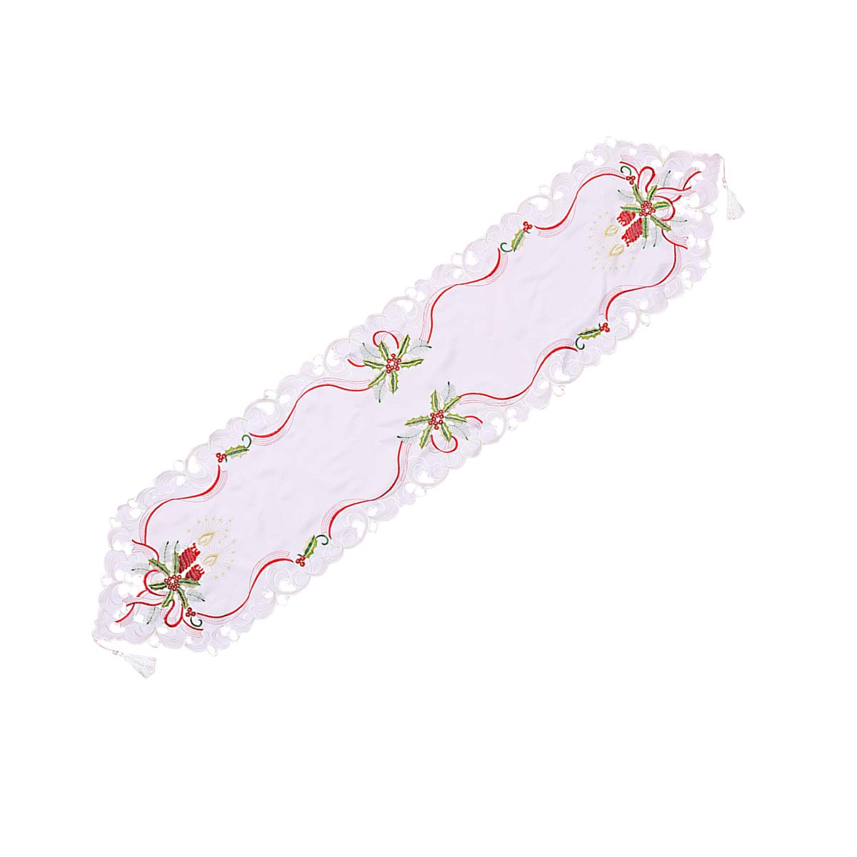 DOITOOL Floral Table Runner for Dining Room - Decorative Holiday Table Runner for Christmas, New Year, Xmas - Perfect for Festive Dinner Parties & Seasonal Home Decor