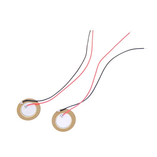 10PCS 20mm Piezo Ceramic Elements with Wires - Piezoelectric Buzzer Sensor for Drum Trigger, Alarm Systems & DIY Electronics Projects - Copper Disc Sounder for Musical Instruments, Security Devices & Arduino Projects