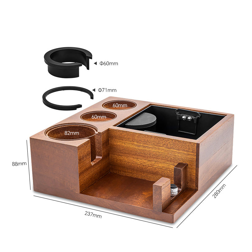 Professional Espresso Tamping Station with Built-in Knock Box - Barista Coffee Accessories for Home & Commercial Use - Perfect for Espresso Preparation & Coffee Grounds Disposal