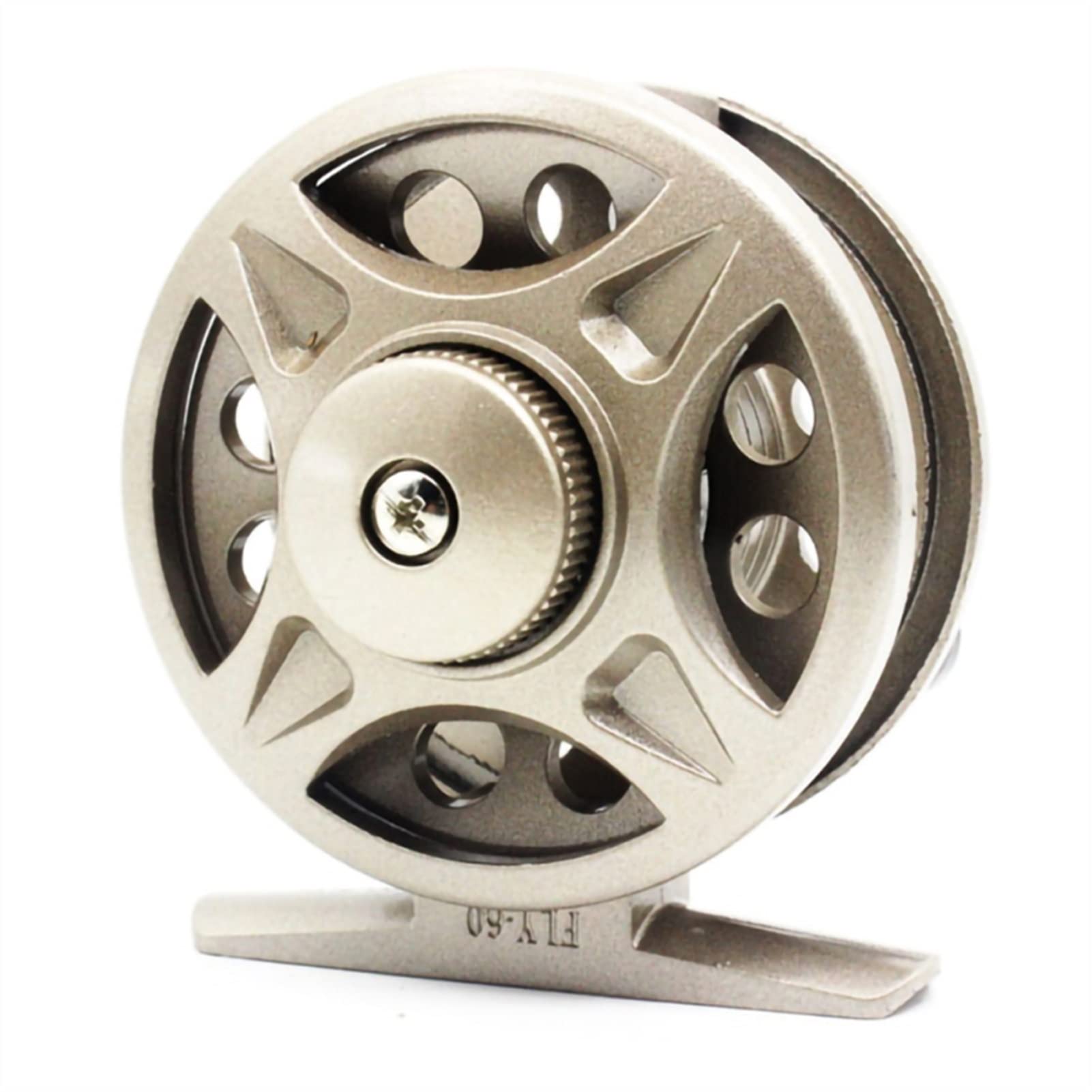 **HENGMEITU Electric Fishing Reel - Ultra-Light 50MM Gold Ice Fishing Reel for Winter, Right/Left Handed, Plastic Raft Wheel - Perfect for Ice Fishing & Cold Weather Angling**