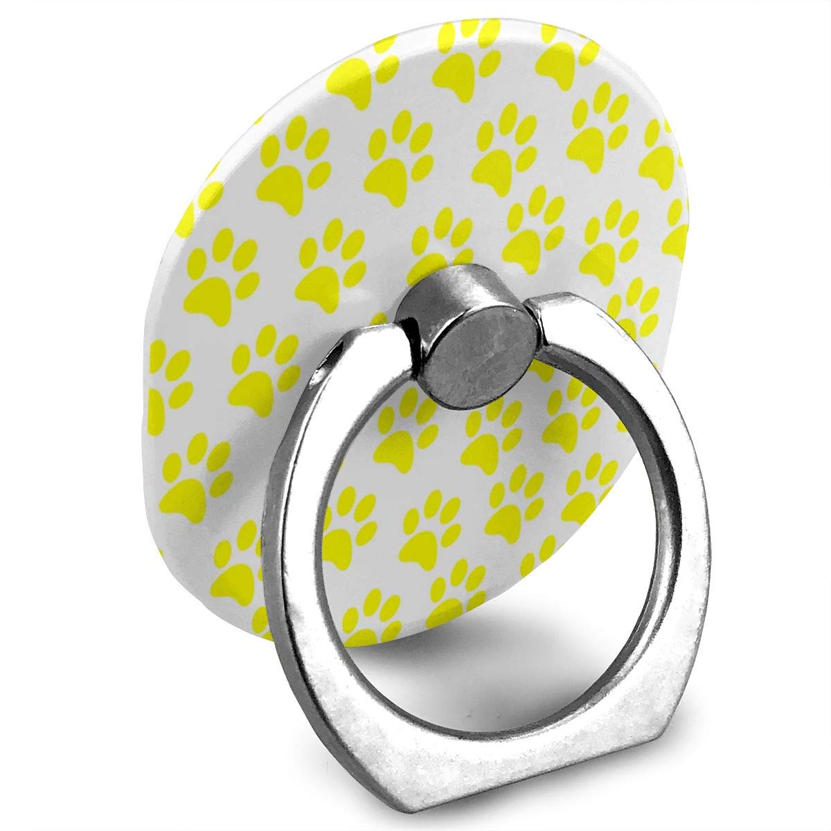 Yellow Paw Print Adjustable 360° Rotating Phone Stand Holder for iPhone X/6/6s/7/8/Plus, iPad, Kindle, Android Smartphones - Perfect for Desk, Office, Bedside & Travel Accessories