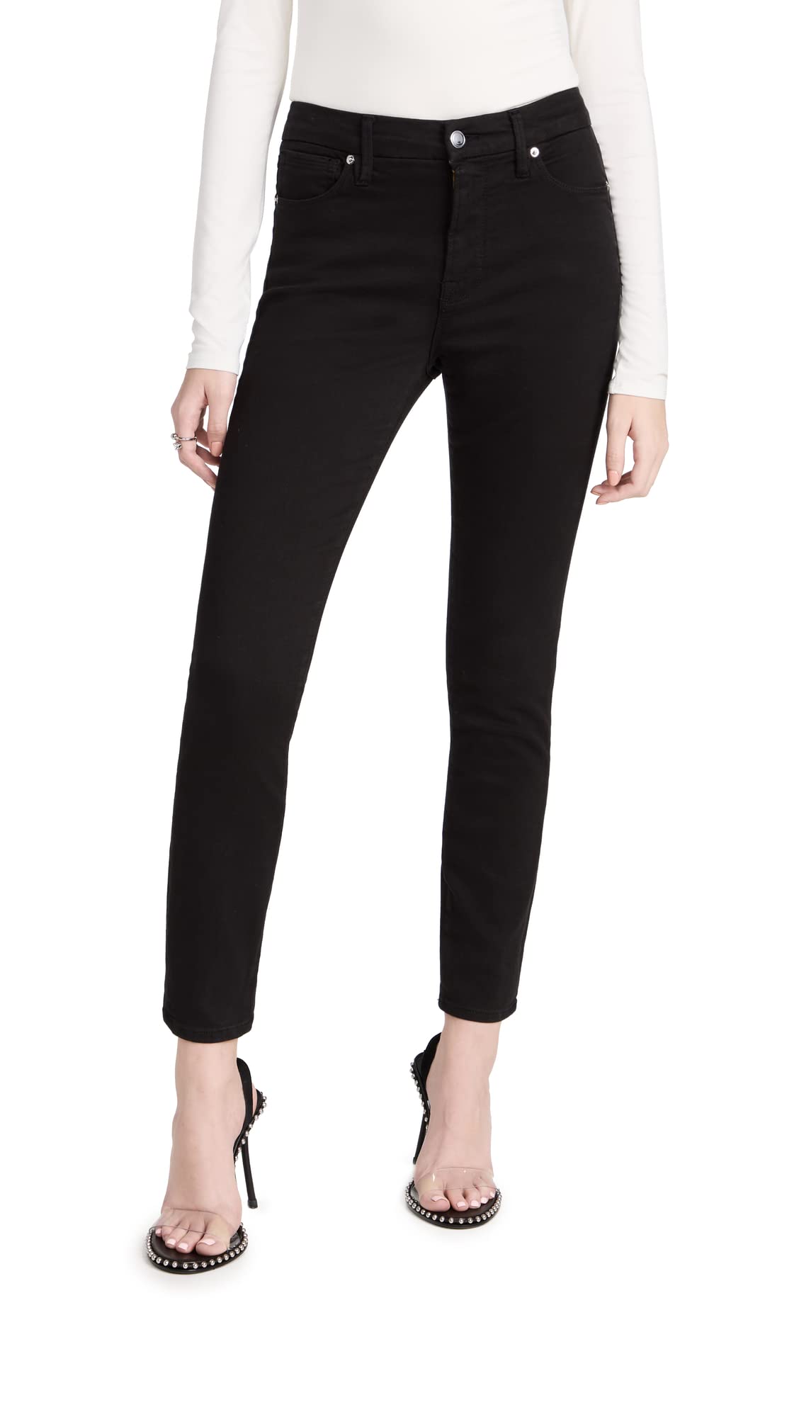 Good American Women's Good Legs Crop Jeans - High Waist Slimming Denim for Casual & Night Out | Perfect for Dates, Parties & Everyday Wear