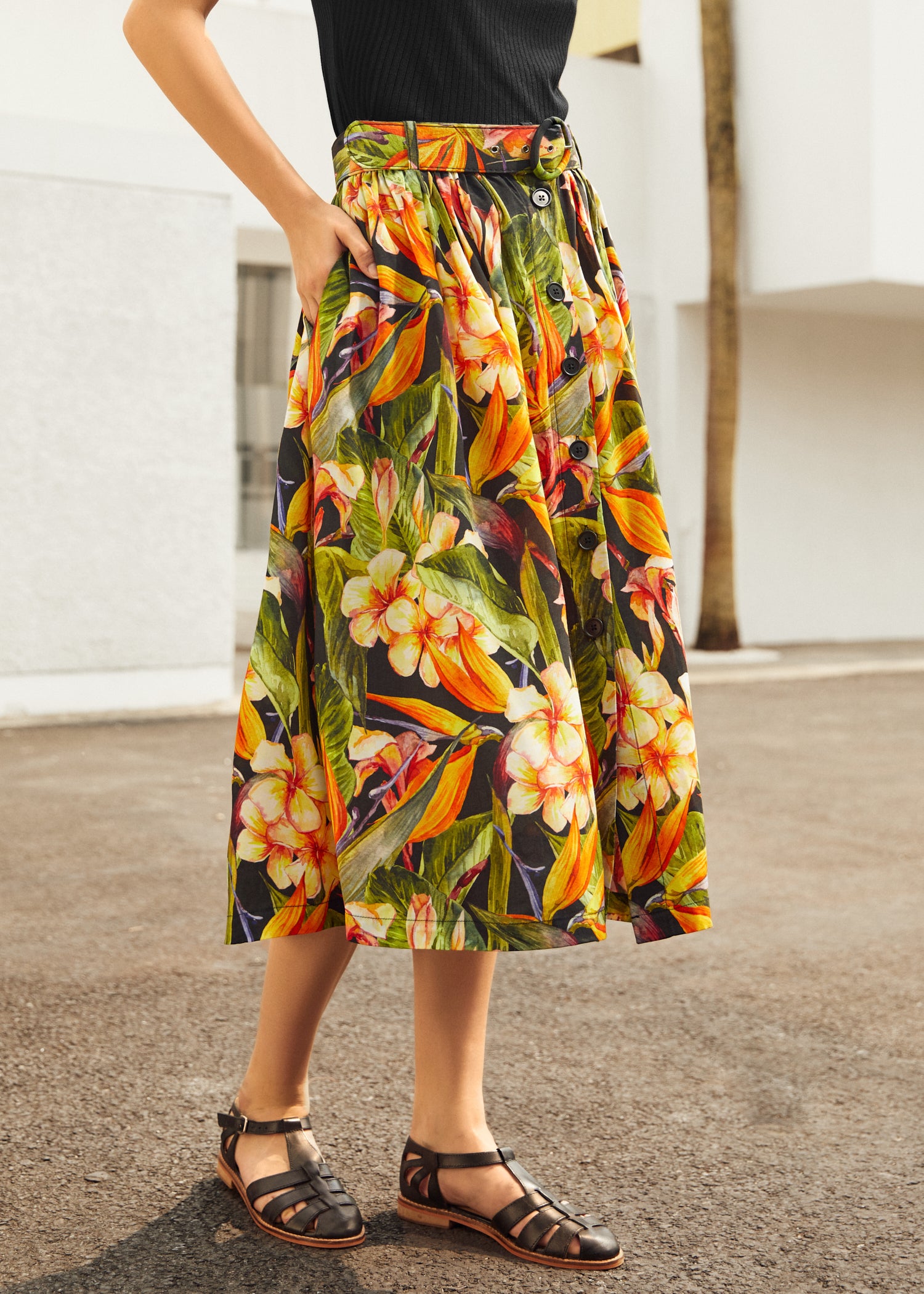 Daylight Saunter Skirt - Women's Flowy Midi Skirt for Summer, Beach & Casual Wear | Boho Style A-Line Skirt with Pockets | Perfect for Outdoor Activities, Vacations & Everyday Fashion