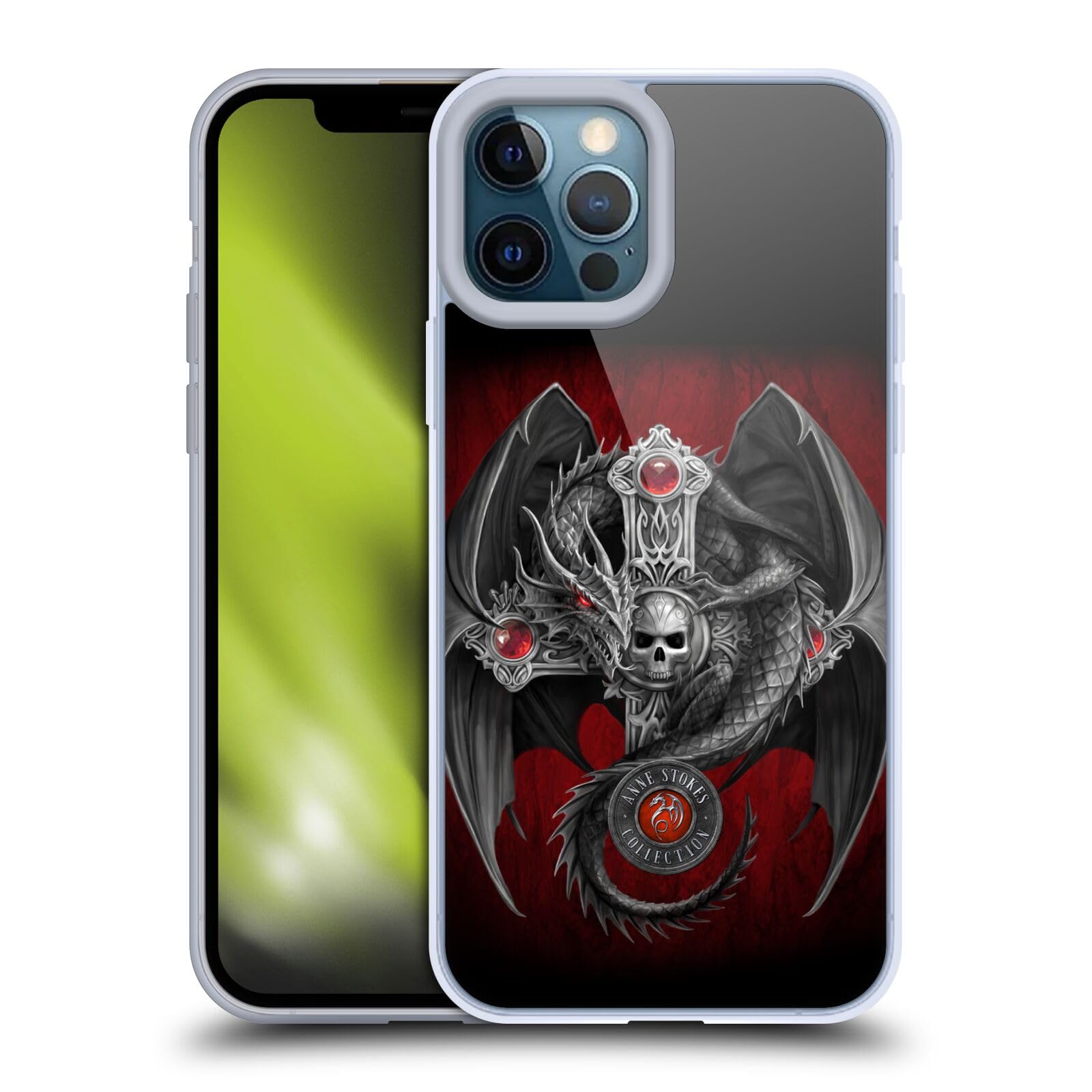 Anne Stokes Gothic Dragon Tribal Soft Gel Case for iPhone 12 Pro Max - Officially Licensed Protective Phone Cover | Perfect for Gothic Lovers, Fantasy Enthusiasts & Unique Style Seekers