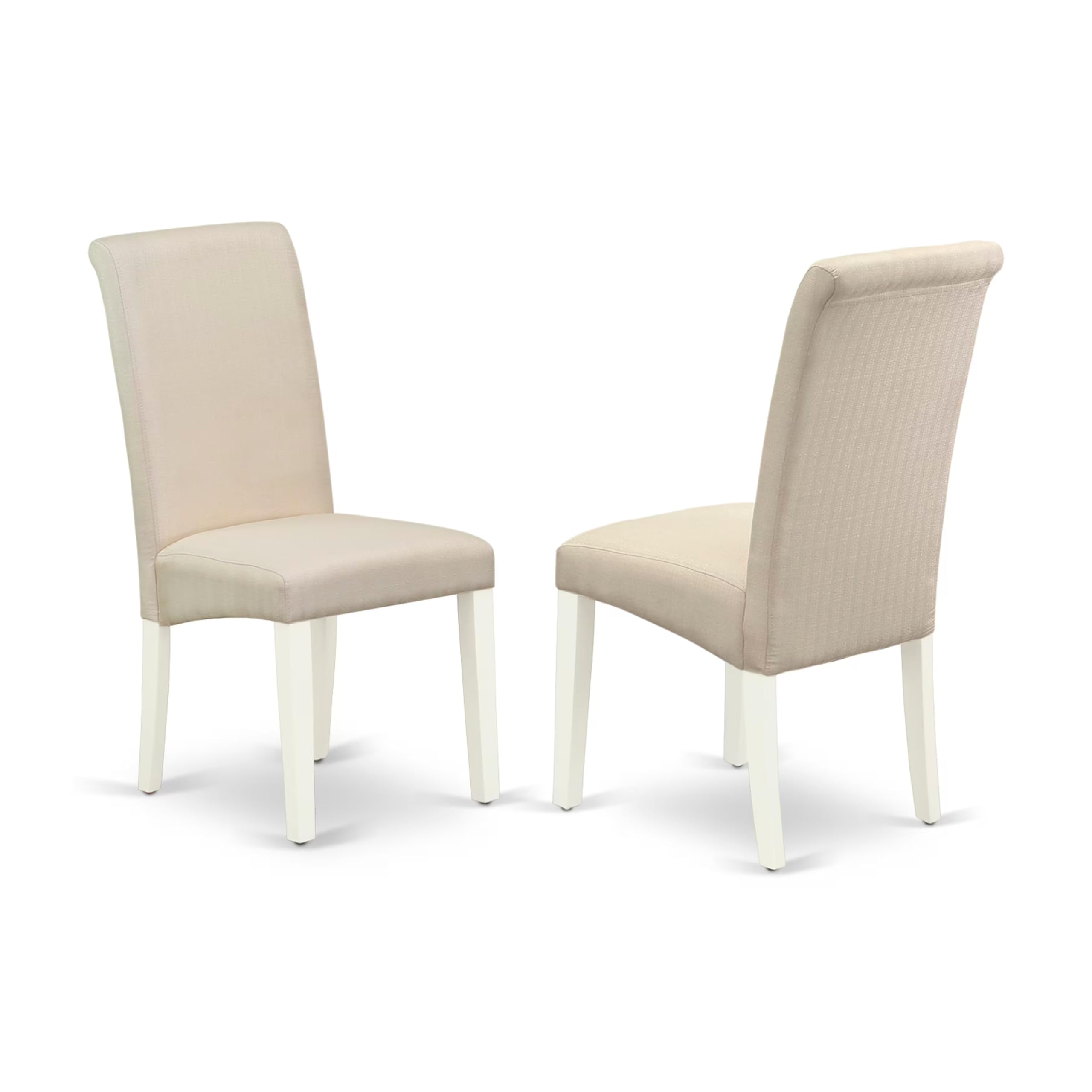 East West Furniture 5-Piece Dining Table Set for 4 - 36x60 Inch Rectangle Kitchen Table with V-Legs & 4 Cream Linen Fabric Chairs, Multi-Color - Perfect for Small Spaces, Breakfast Nooks, and Cozy Family Meals