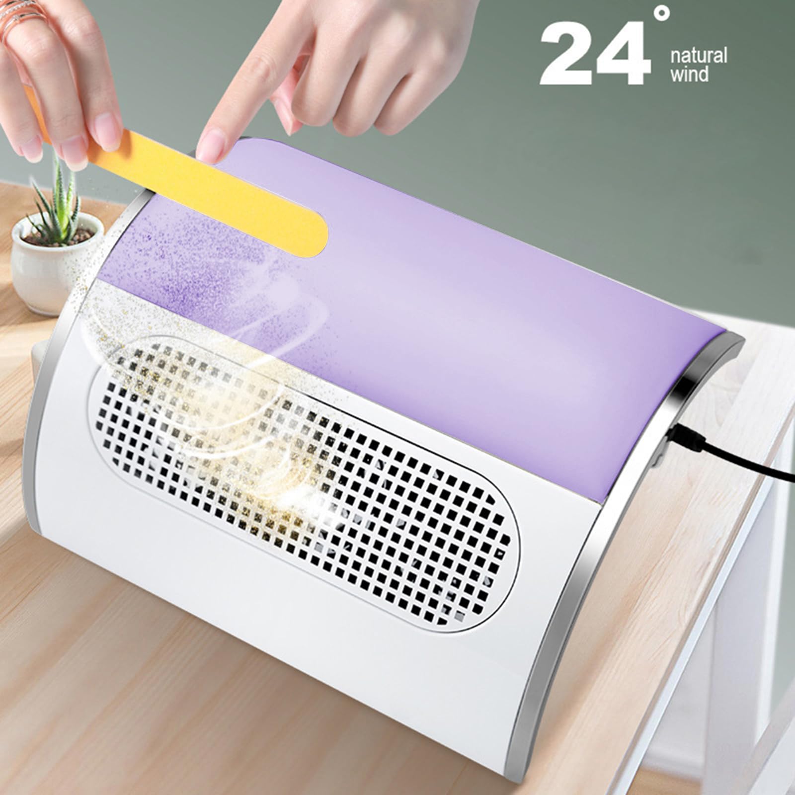 Professional 80W Electric Nail Dust Collector for Acrylic Nails - Adjustable Vacuum Machine with 2 Powerful Nail Fans & 2 Dust Bags - Perfect for Nail Salons, Home Manicures & Professional Nail Art Studios