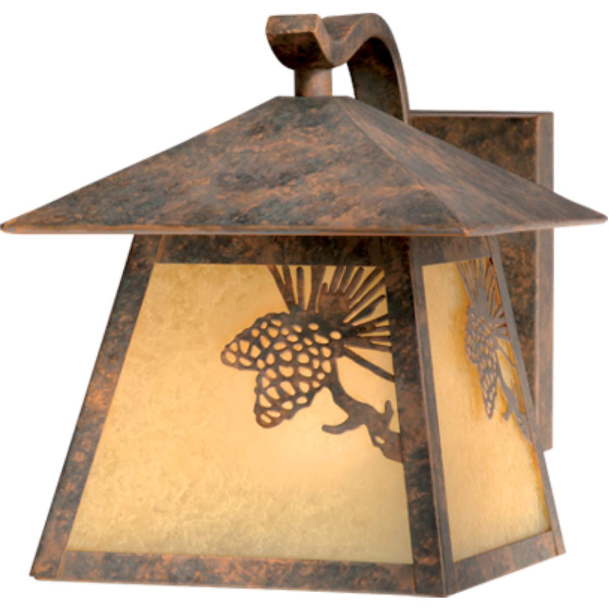 8 Inch Olde World Patina Outdoor Wall Sconce - Rustic Natural Lantern Lodge Lighting Fixture for Porch, Garden, Cabin & Wildlife-Themed Decor