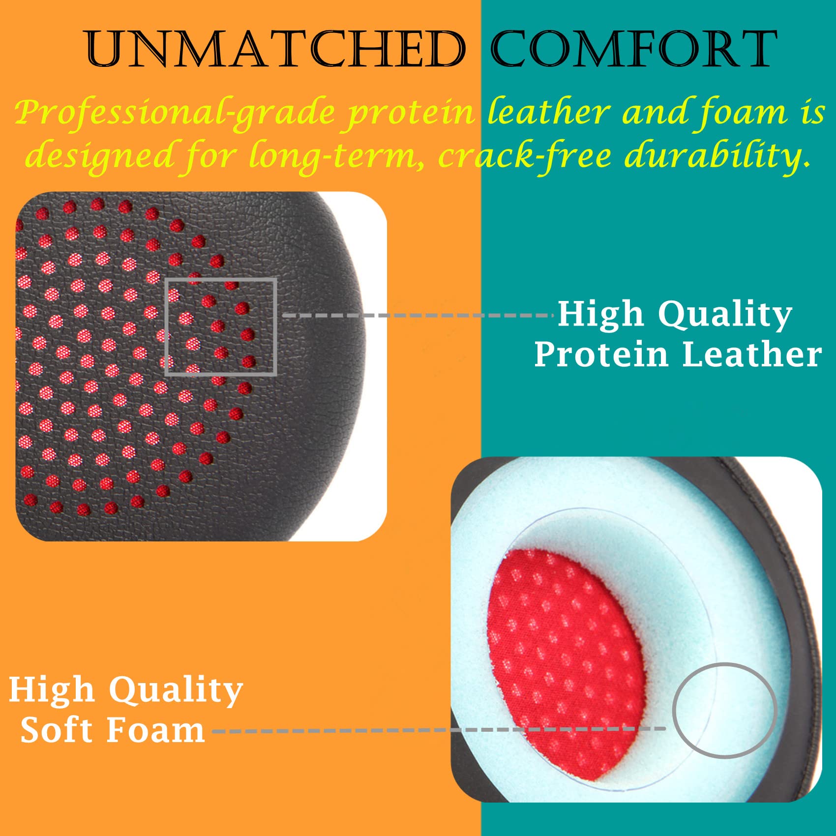 Plantronics Voyager Focus UC B825 & Voyager 4210/4220 Replacement Ear Pads - Premium Protein Leather Earpads for BlackWire 5200/C5200/5210/7225 Headsets - Comfort Upgrade for Office, Call Center & Remote Work