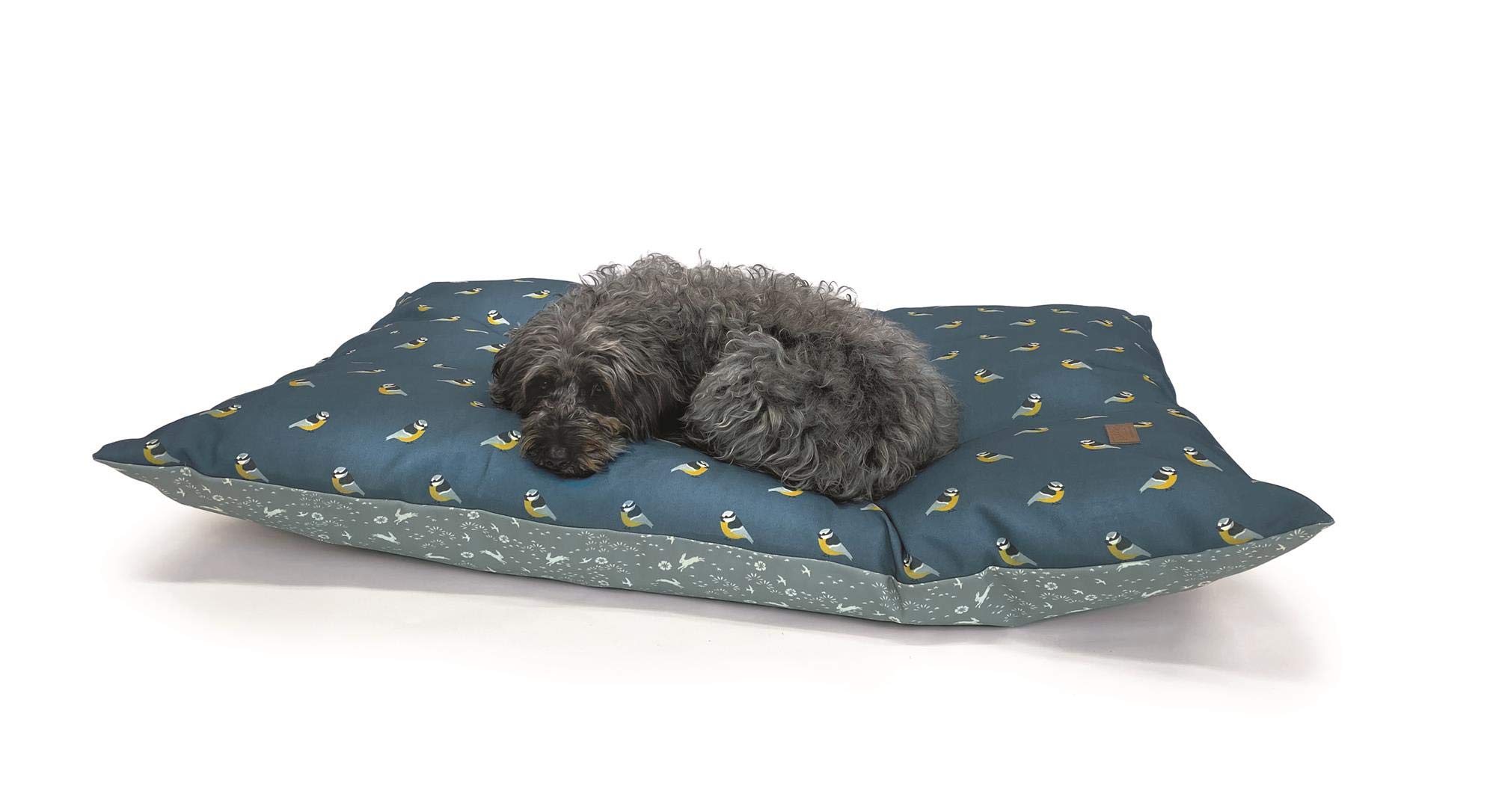 FATFACE Flying Birds Blue/Teal Super Soft Deluxe Pet Dog/Puppy Sustainable Deep Duvet Medium - Perfect for Cozy Nights and Comfortable Pet Beds