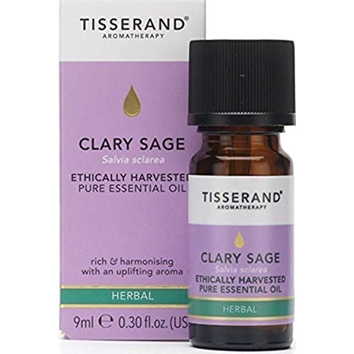 Tisserand Pure Clary Sage Essential Oil - 0.32 oz (10ml) - 100% Natural Aromatherapy Oil for Relaxation, Stress Relief & Skincare - Perfect for Diffusers, Massage & DIY Beauty Products