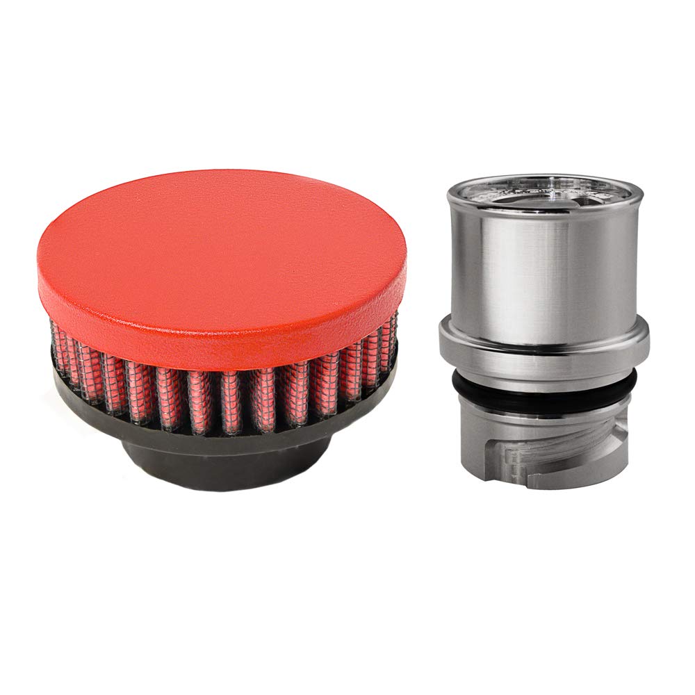 Baffled Billet Valve Cover Breather for 2010-2013 MazdaSpeed 3 - Wrinkle Red | High-Performance Engine Breather Upgrade for Mazda 3 MPS | Perfect for Track Days & Performance Driving