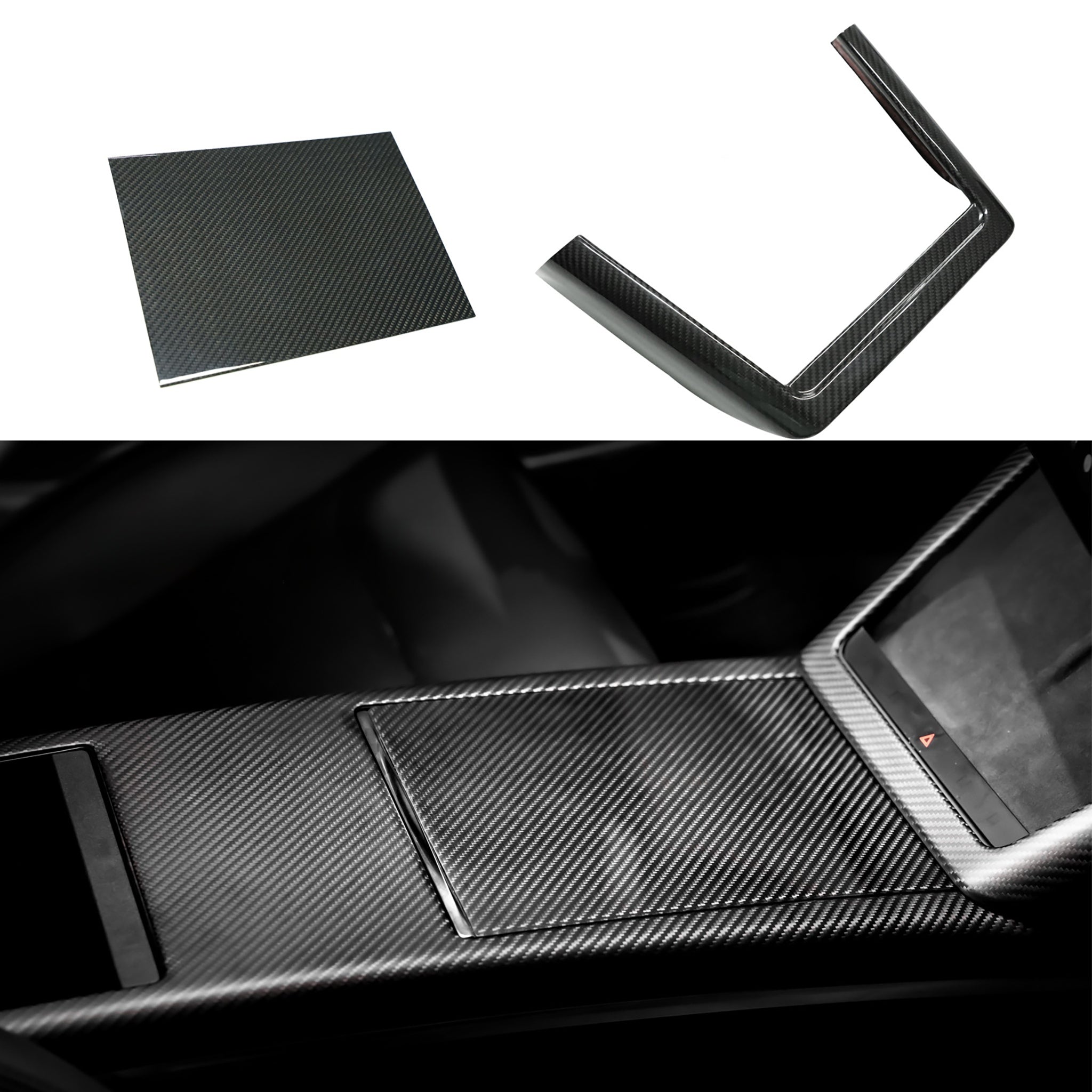 YESLAK Premium Carbon Fiber Interior Bundle for 2021+ Tesla Model S & Model X (Refreshed) - Dashboard, Door Panel & Center Console Trim - Enhance Luxury & Sporty Look for Your EV