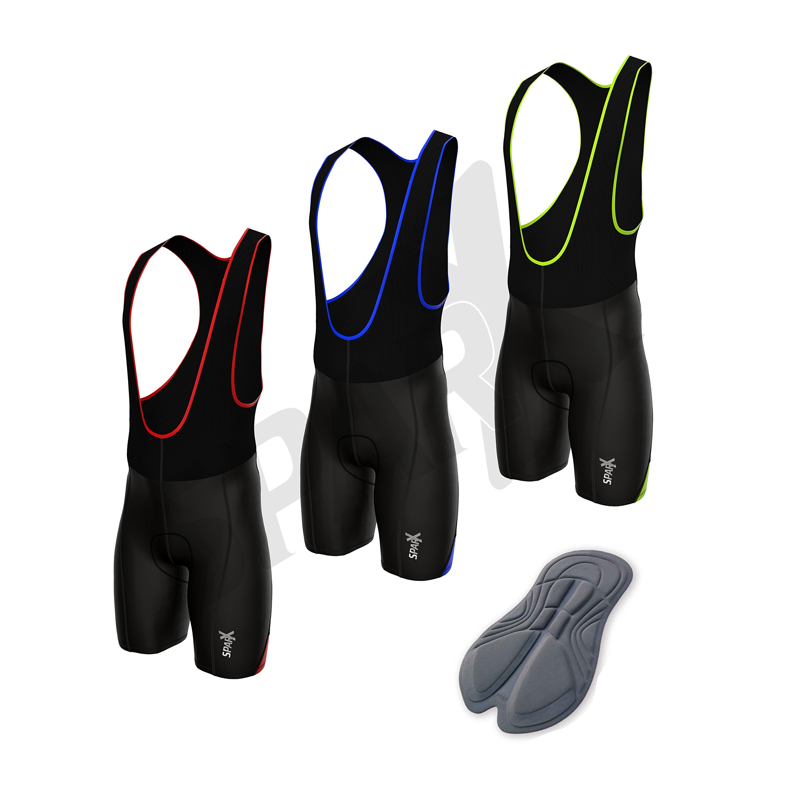 **Sparx Men's 3D Padded Cycling Bib Shorts – Breathable Bike Shorts for Road & Mountain Biking – Perfect for Long-Distance Rides & Training**