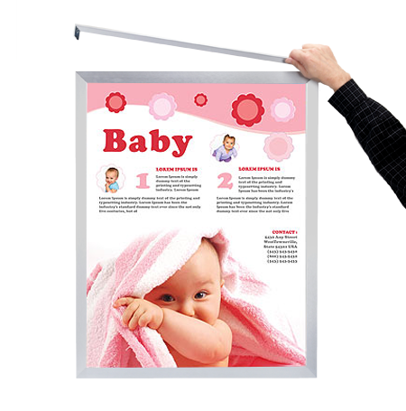 8.5x11 Euro Style Poster Frame - Top or Side Load Metal Sign Holder with Slide-in Design - Perfect for Home, Office & Gallery Displays