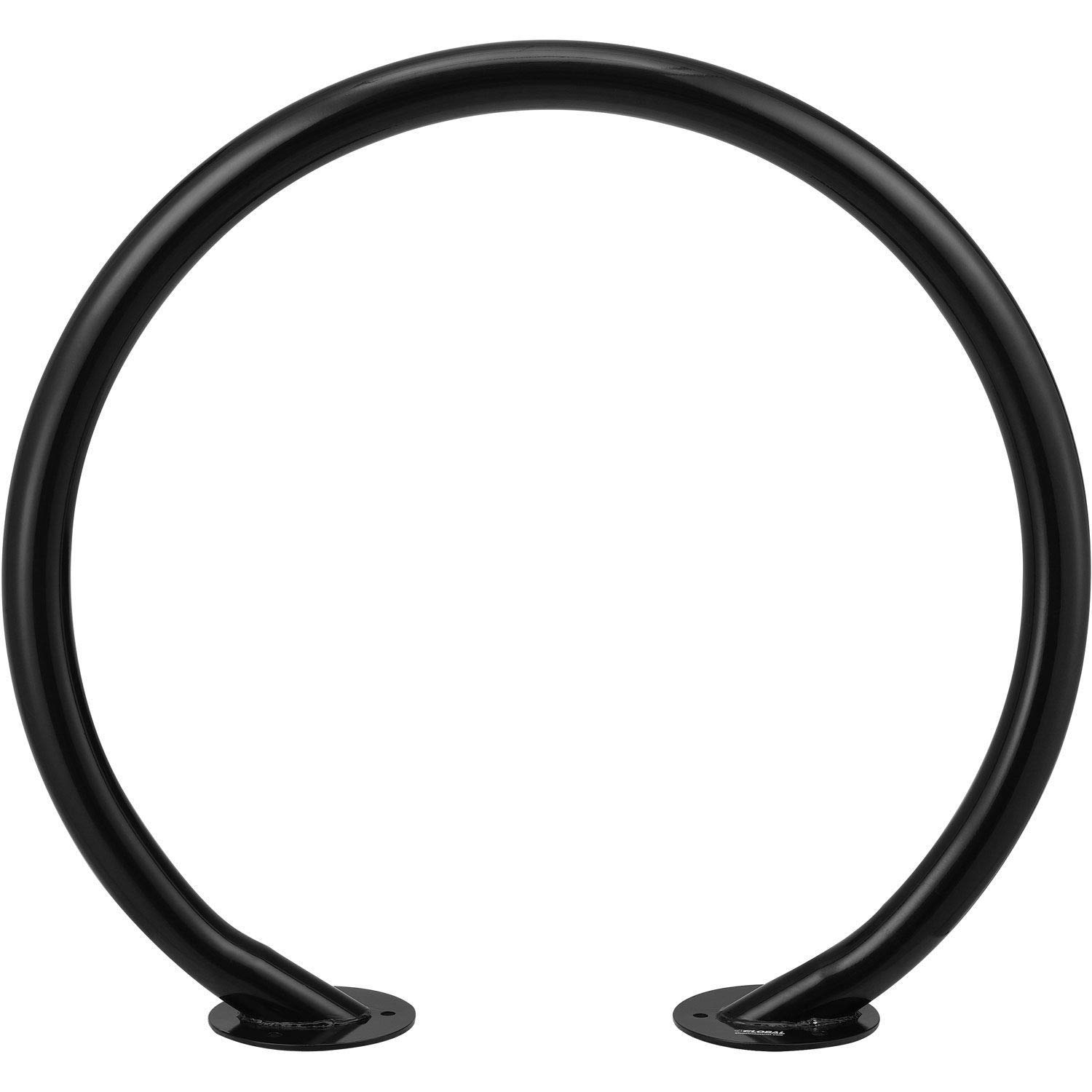 Circle Bike Rack - 37 Inch Wide x 33.5 Inch Tall - 2 Bike Capacity - Flange Mount - Black - Perfect for Garage, Shed & Outdoor Bike Storage