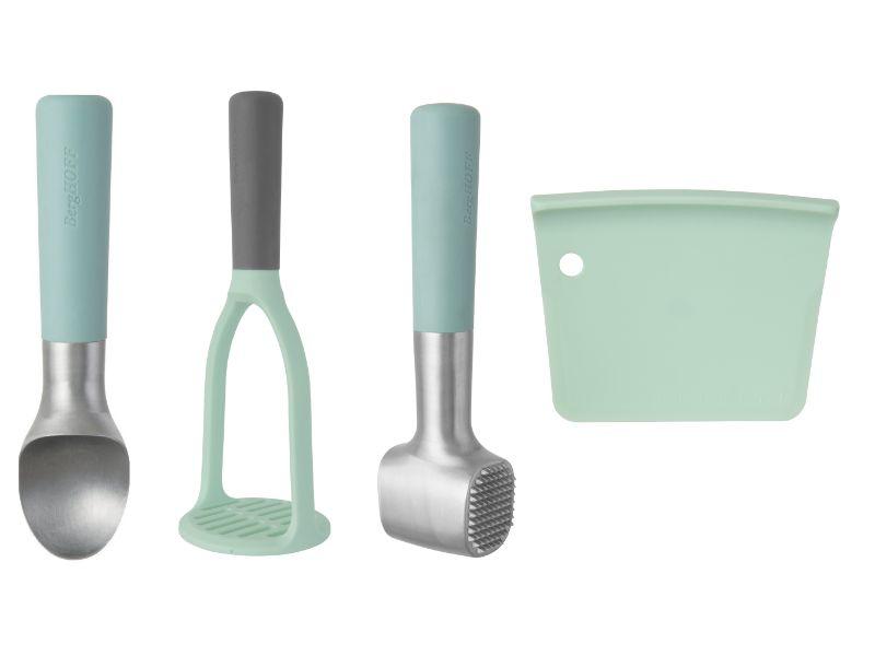 BergHOFF Leo 4-Piece Kitchen Tool Set in Mint Green - Essential Cooking Utensils for Baking, Mixing & Serving - Perfect for Home Chefs & Modern Kitchens