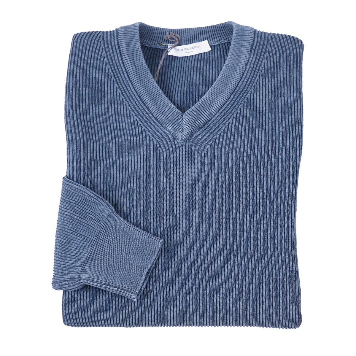 Boglioli Men's Rib Knit Cotton Sweater - Soft Casual Pullover for Fall & Winter | Perfect for Office, Date Night & Weekend Outings