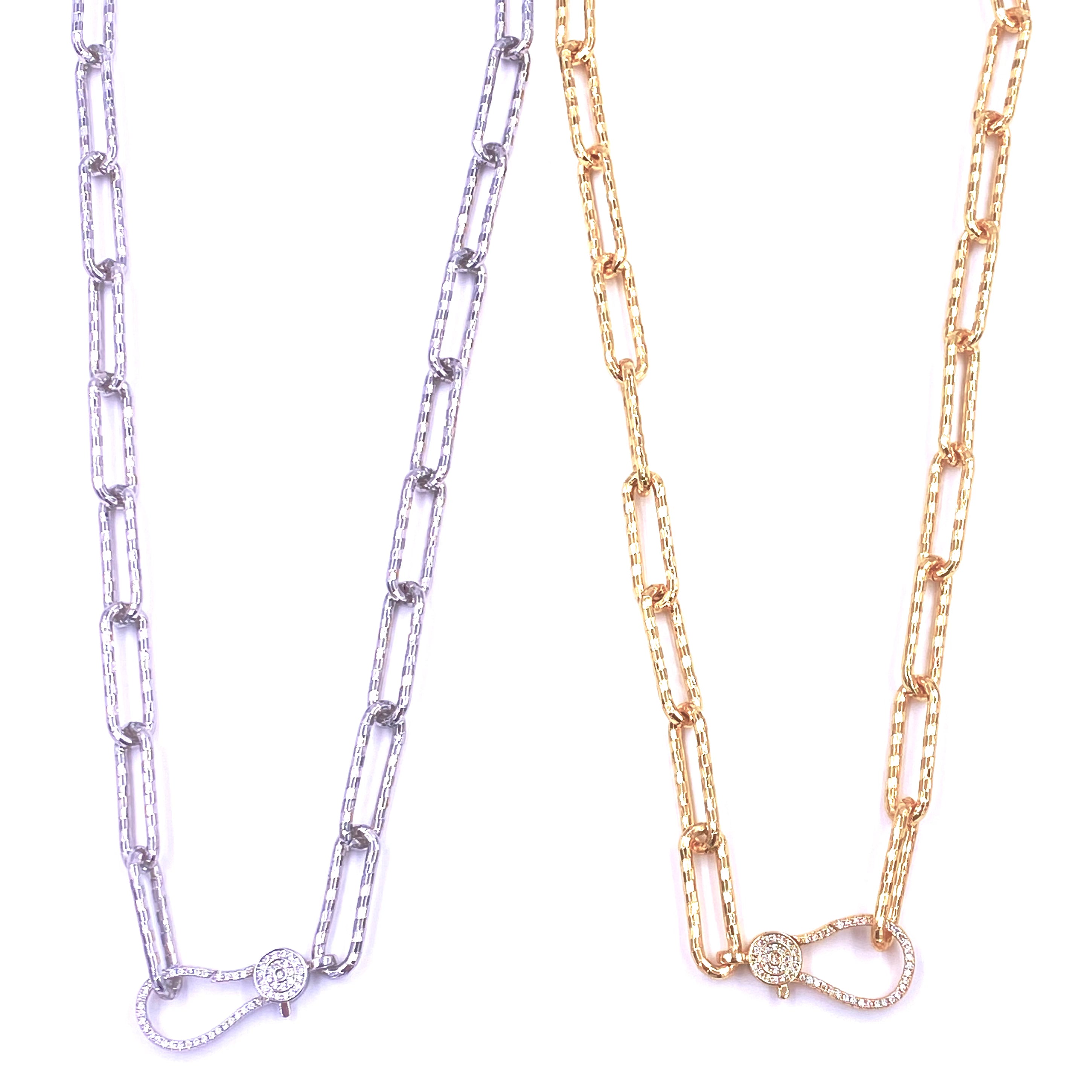 Ashley Gold Faceted CZ Lobster Clasp Necklace - Elegant Cubic Zirconia Jewelry for Women, Perfect for Parties, Weddings & Special Occasions
