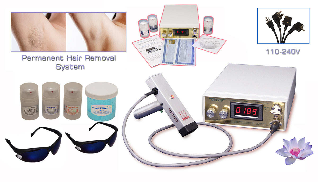 Professional 570nm & 980nm Permanent Hair Removal System with Beauty Treatment Machine & Complete Kit - At-Home Salon & Spa Hair Removal Solution for Face, Legs, Underarms, Bikini Line