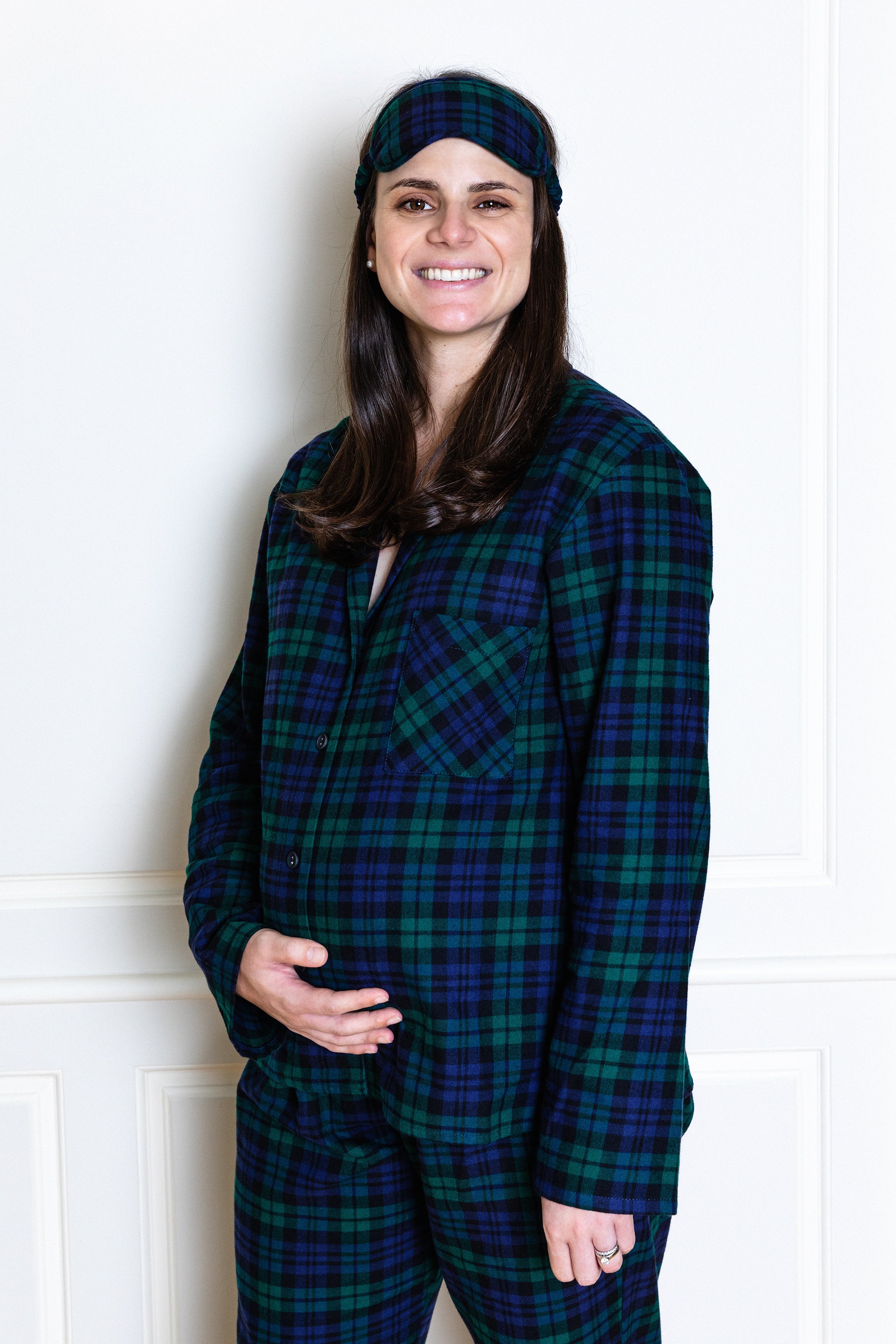Cozy Flannel Pajama Set for Women & Men - Blackwatch Plaid Winter Sleepwear - Soft & Warm Lounge Pajamas for Cold Nights - Perfect for Christmas, Bedtime & Relaxing at Home