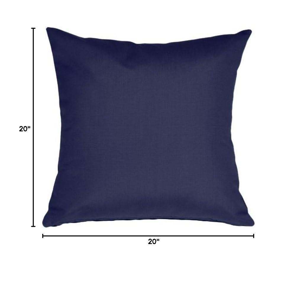 Sunbrella Outdoor Pillow Set of 2 - 20x20 Inches Navy Blue Waterproof Decorative Throw Pillows with Inserts - Perfect for Patio, Poolside & Garden Furniture