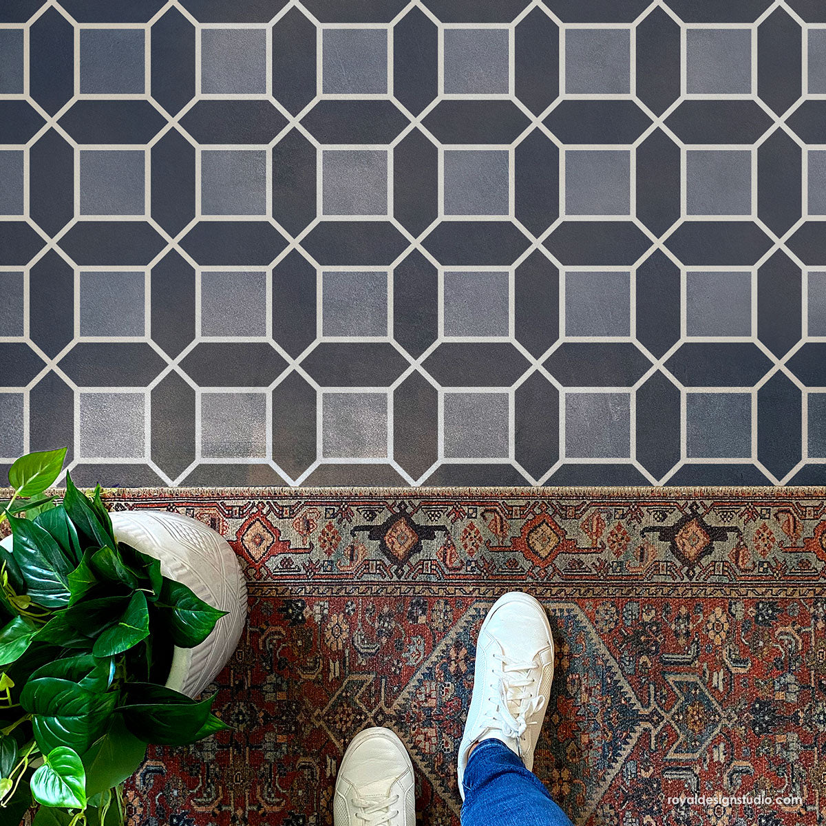 Premium Mosaic Grid Floor Tile - Waterproof & Slip-Resistant - Perfect for Bathroom, Kitchen, and Outdoor Patio Decoration