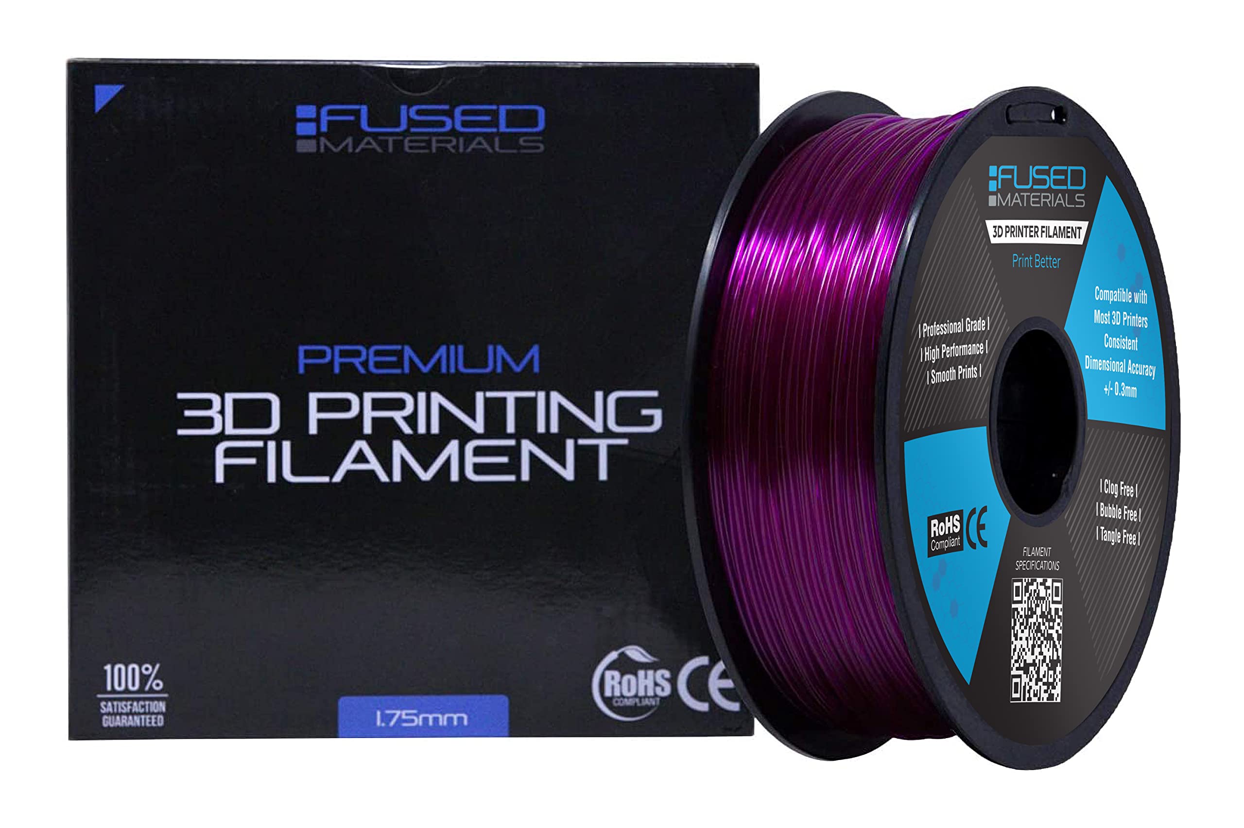 Premium PETG 3D Printer Filament - 1kg Spool (1.75mm) with High Precision +/-0.03mm for Strong, Durable Prints - Perfect for Functional Prototypes, Cosplay Props & DIY Projects