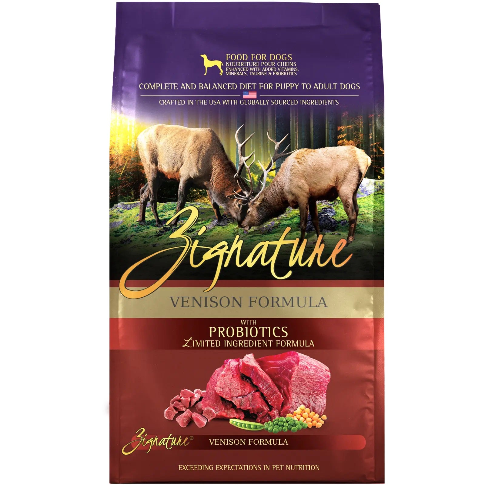 Zignature Venison Formula Dry Dog Food - Grain-Free, High-Protein Kibble for All Breeds & Life Stages - Ideal for Sensitive Stomachs & Outdoor Adventures