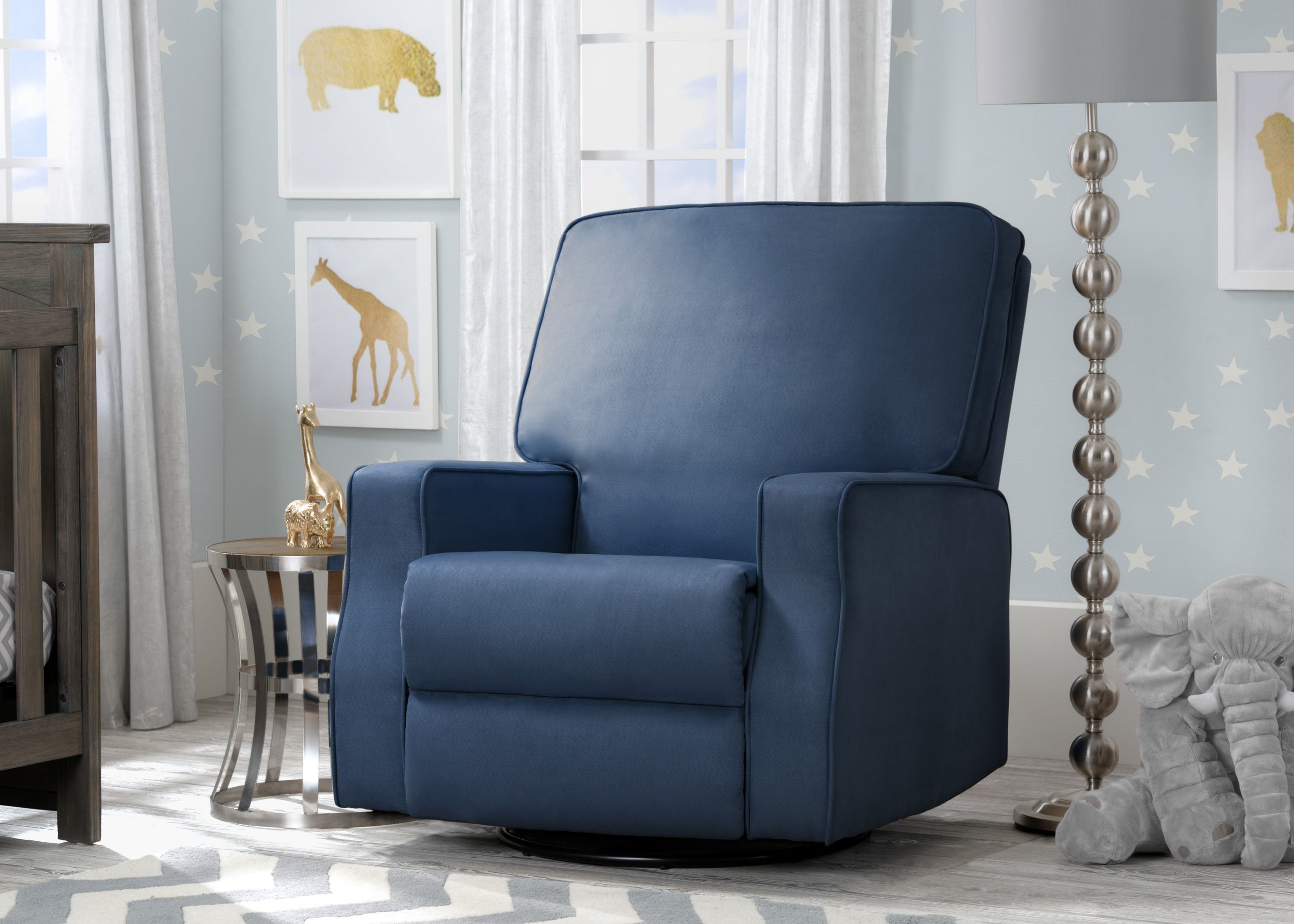 Charlie Nursery Recliner Swivel Glider Chair - Comfortable Rocking Chair for Baby Nursery, Breastfeeding & Nursing - Perfect for Nursery, Bedroom & Living Room Relaxation