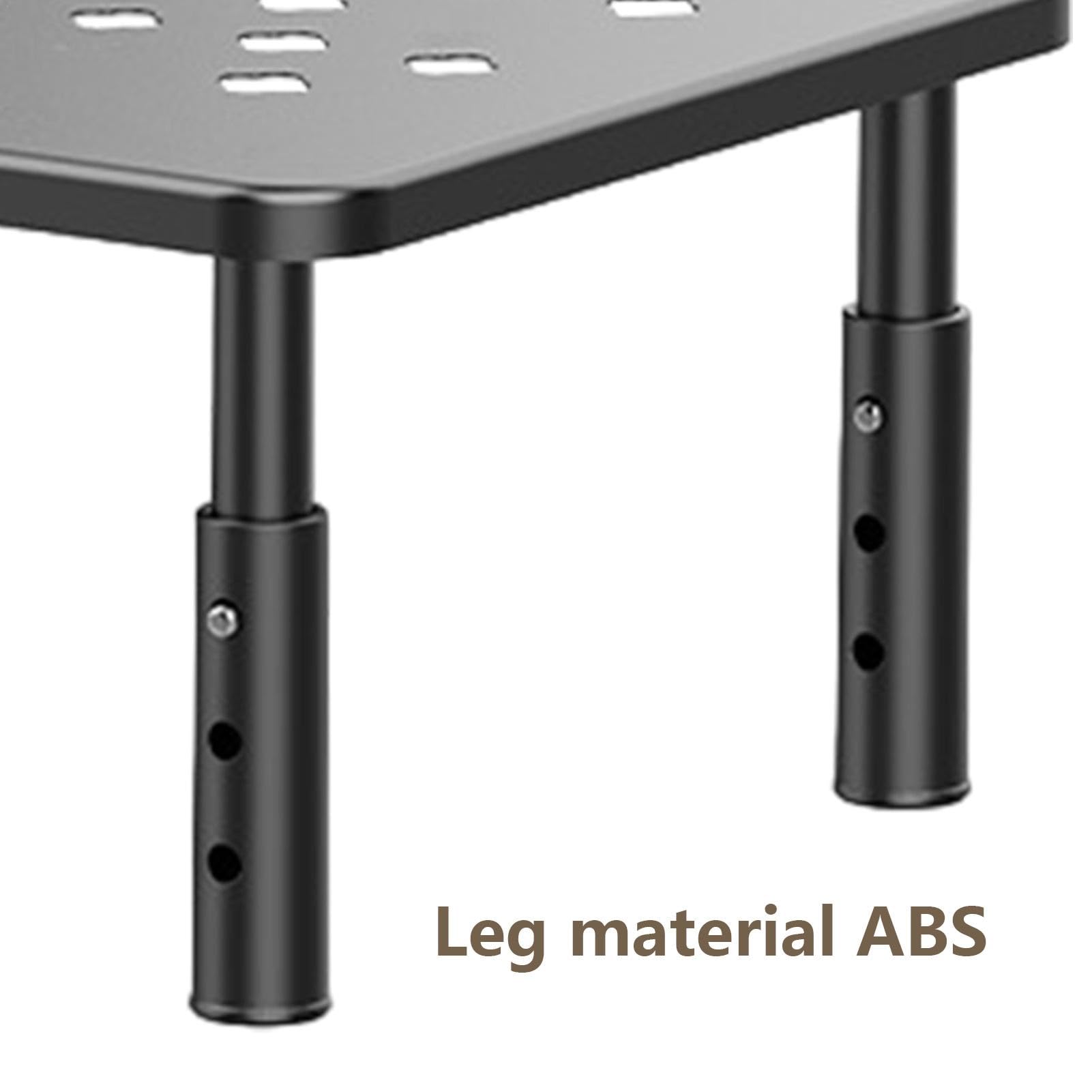 Adjustable Metal Monitor Stand with Laptop Riser - Ergonomic Computer Desk Organizer for Home & Office Workspace | Space-Saving Design for Monitors, Laptops & Accessories