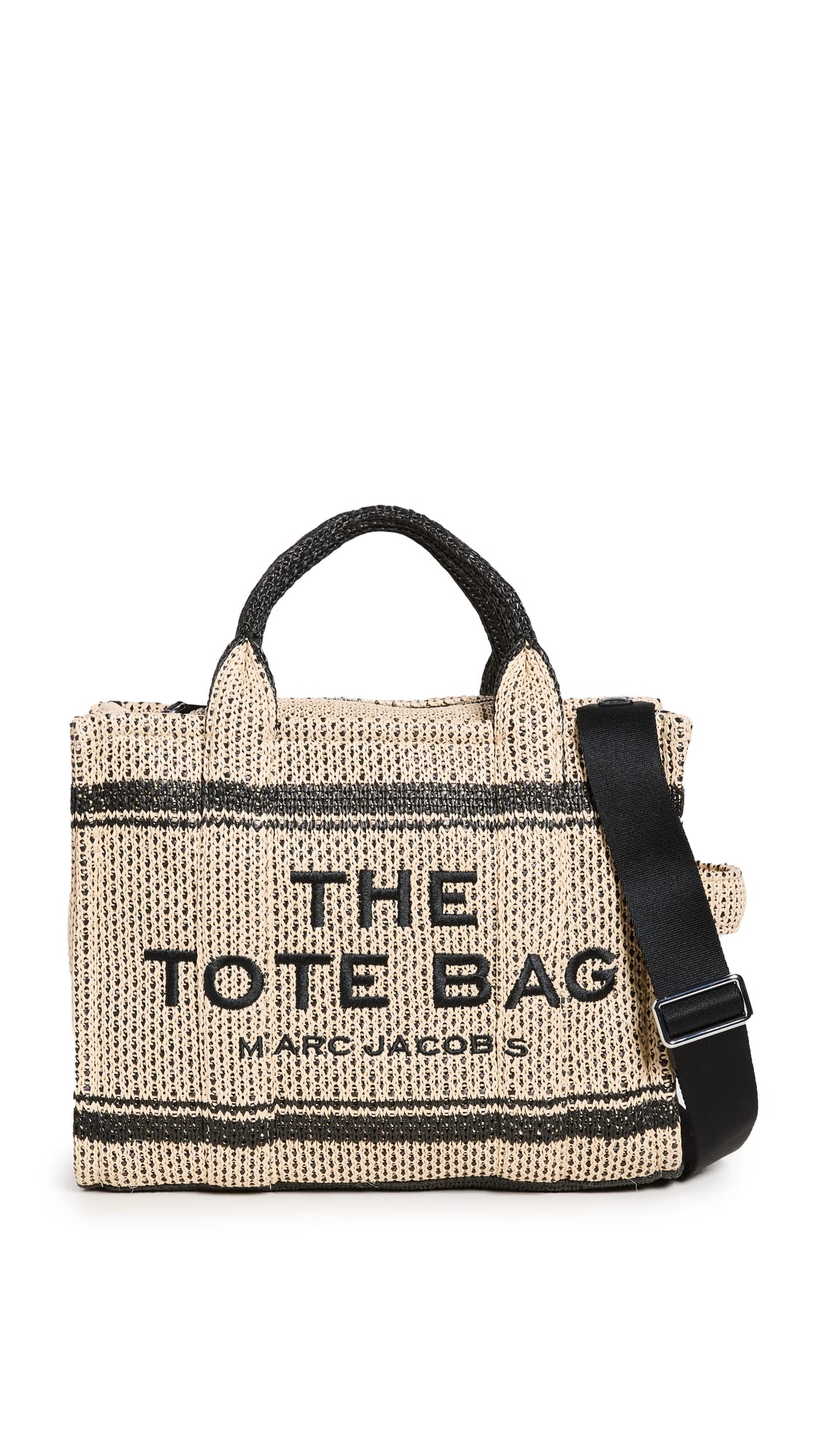 Marc Jacobs Women's The Straw Jacquard Tote Bag - Stylish Woven Beach Bag for Summer, Travel & Shopping - Perfect for Vacation, Poolside & Everyday Use