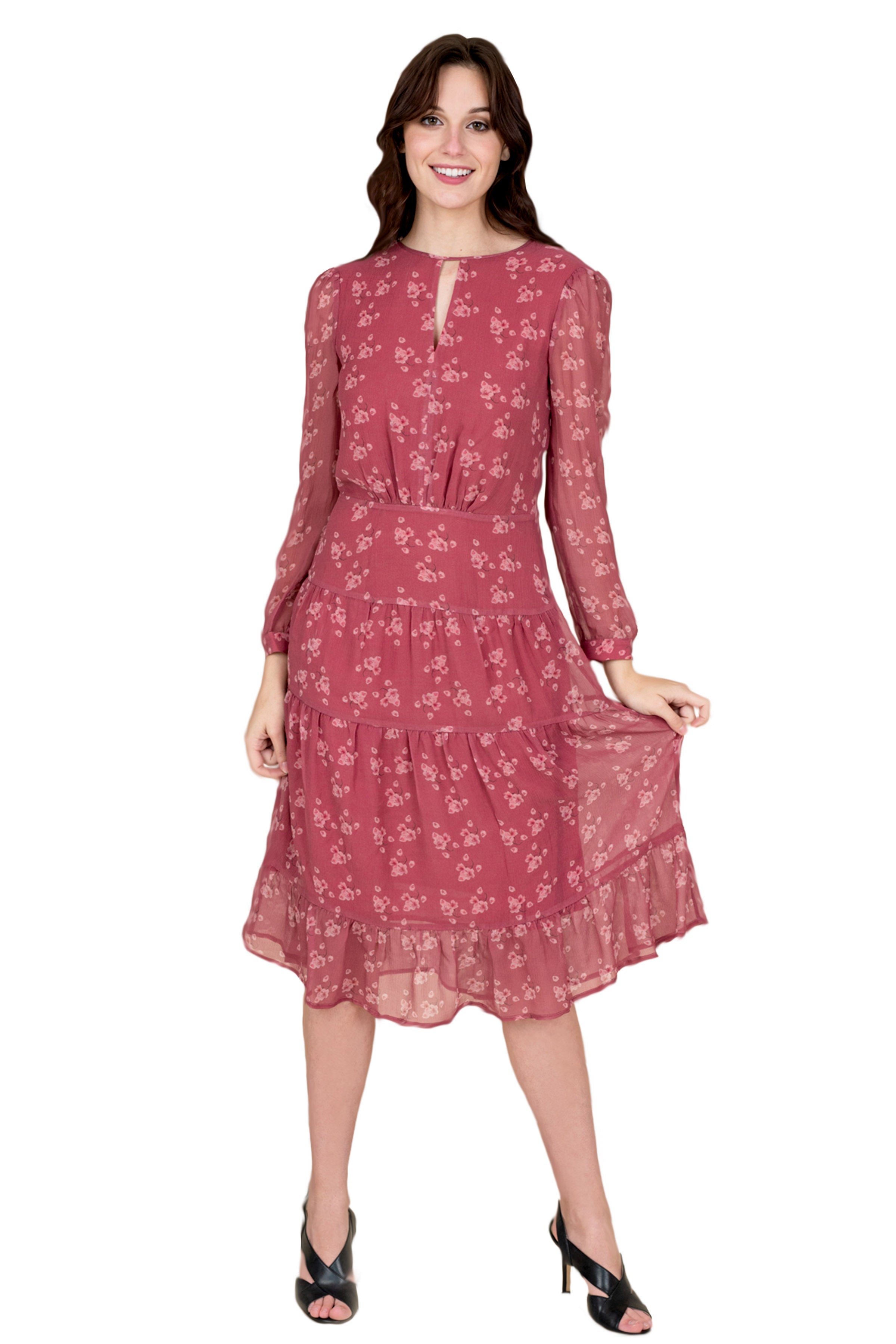 Floral Fit and Flare Dress for Women - Summer Casual & Party Wear - Elegant A-Line Dress for Brunch, Wedding Guest, Date Night