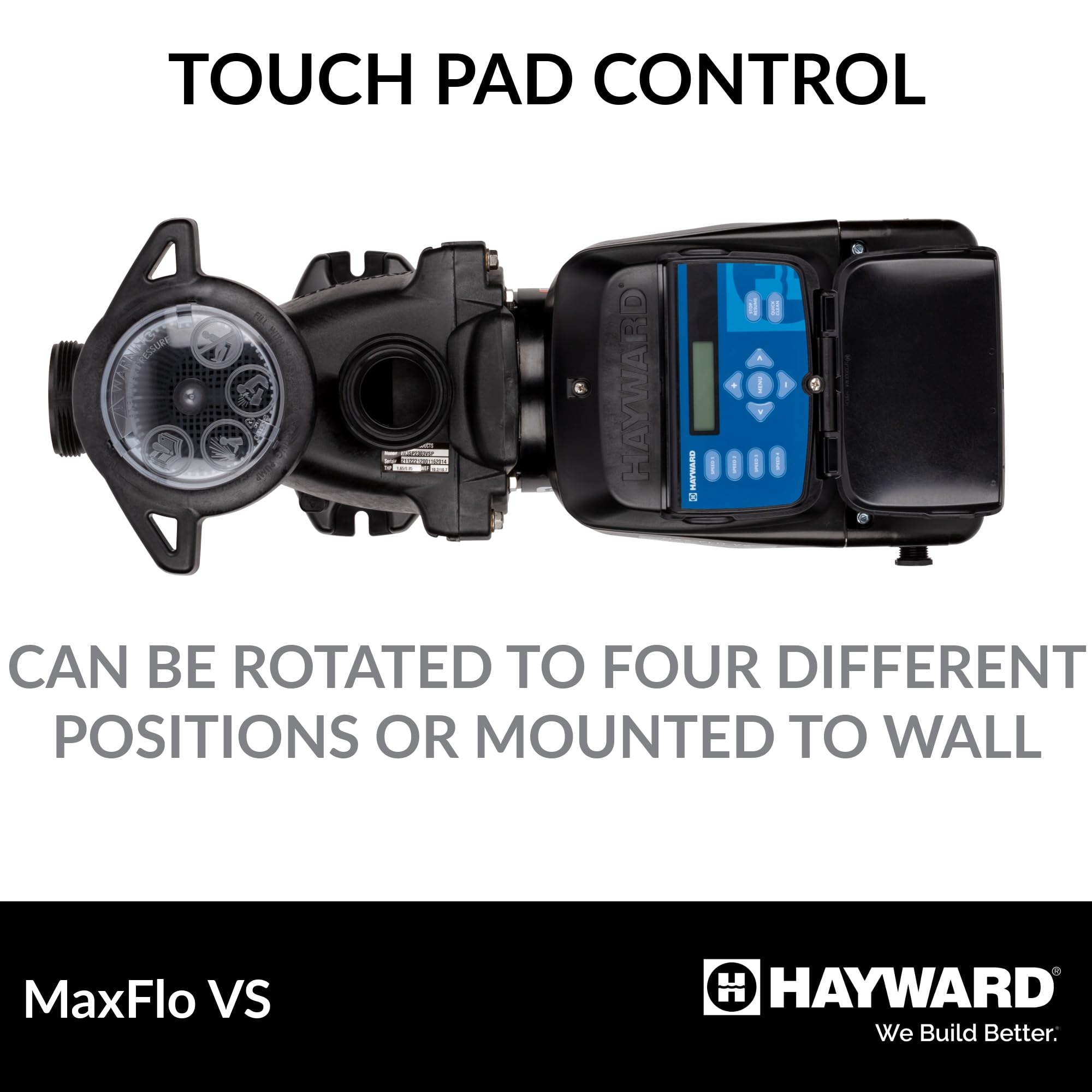 Hayward W3SP2303VSP MaxFlo VS Variable-Speed Pool Pump, Black - Energy-Efficient Pool Pump for Inground and Above Ground Pools