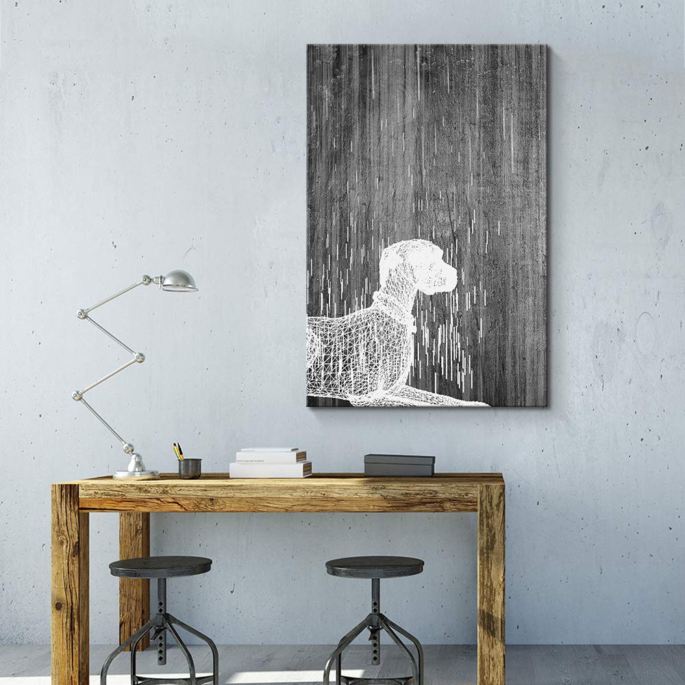 Black and White Abstract Canvas Wall Art - 32x48 Inch Framed Modern Painting for Bedroom, Living Room & Office Decor | Premium Home Wall Decorations | Perfect for Contemporary Interior Design
