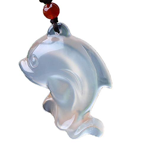 Natural Chalcedony Dolphin Agate Pendant Necklace - Handmade Charm Jewelry for Women | Perfect Gift for Birthday, Anniversary & Everyday Wear