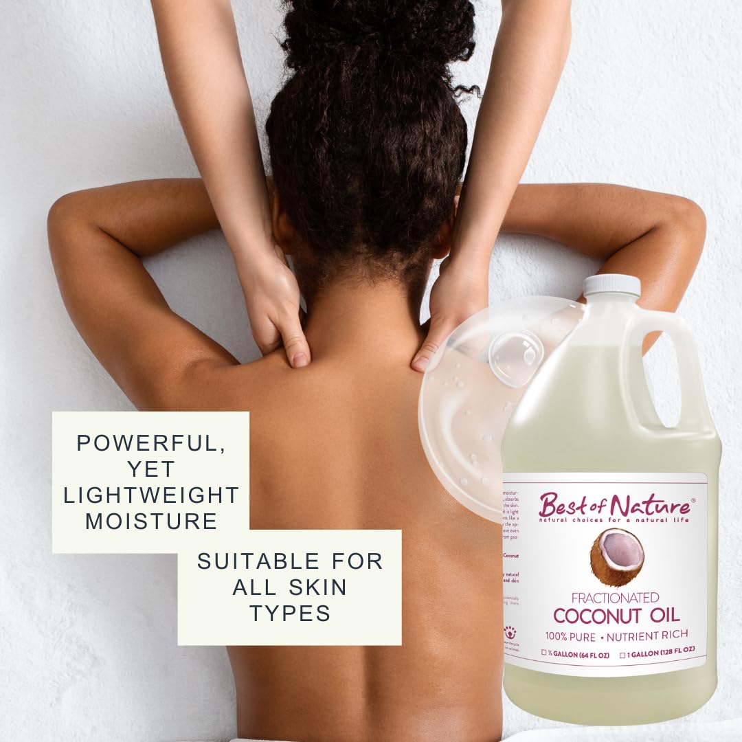 Best 100% Pure Fractionated Coconut Oil - Unscented MCT Oil for Hair, Skin & Face Care | Natural Moisturizer & Massage Oil | Aromatherapy Carrier for Essential Oils | 5 Gallon Pail (640 fl oz) - Perfect for Spa, Home & Beauty Treatments