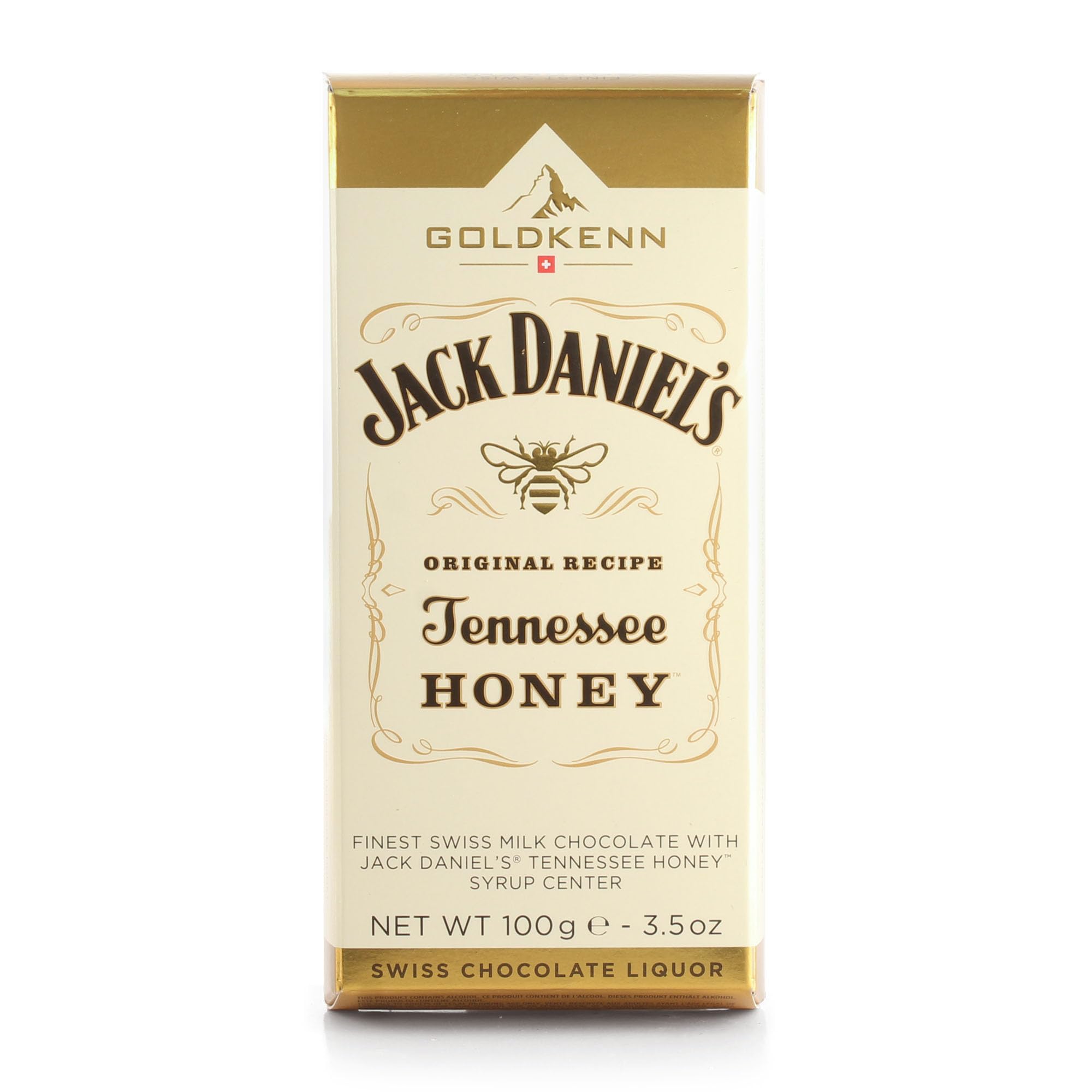Jack Daniel's Tennessee Honey Swiss Milk Chocolate Bar 100g - Smooth Whiskey-Infused Chocolate for Gifts, Parties & Dessert Pairings