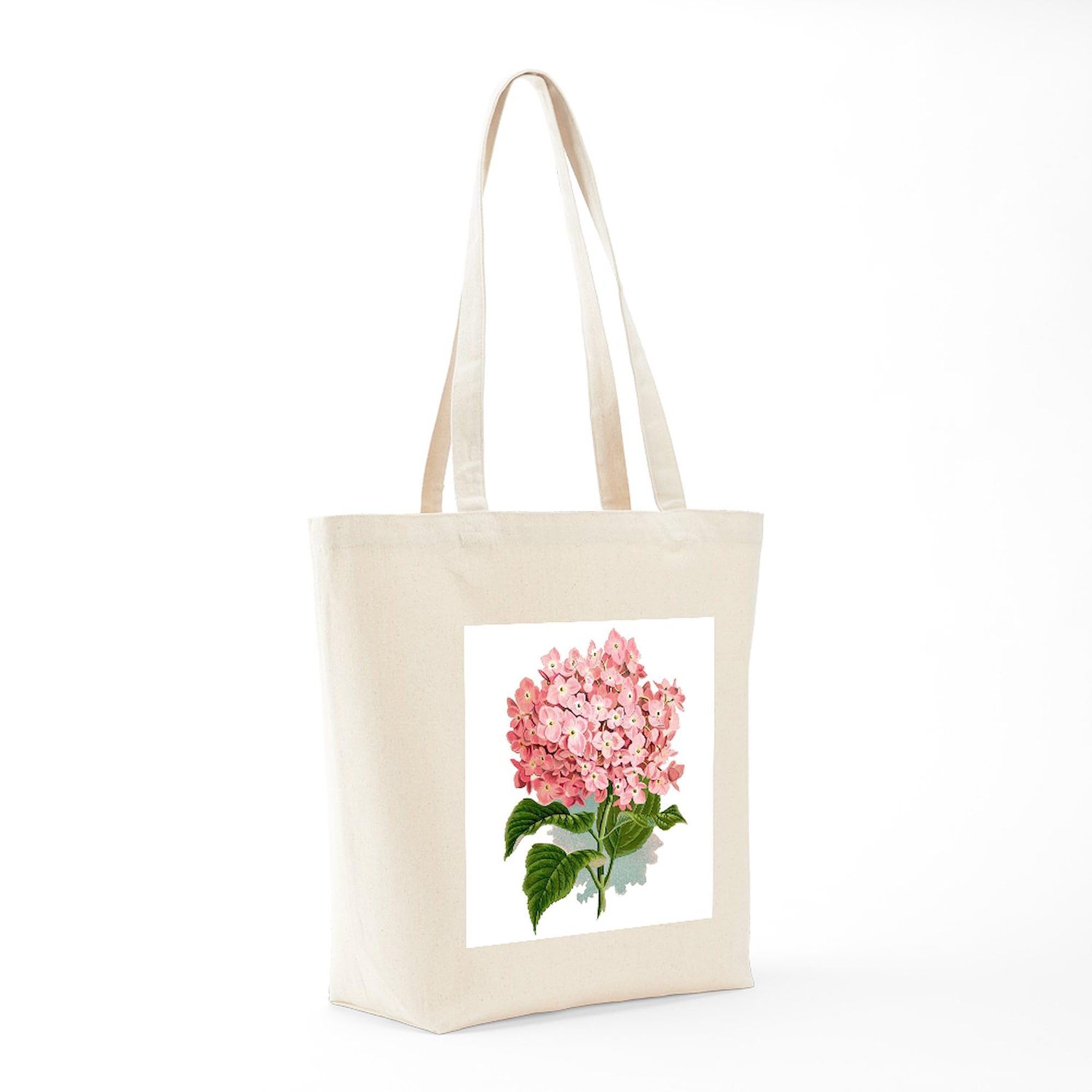 Pink Hydrangea Flowers Canvas Tote Bag - Reusable Natural Shopping Bag for Women | Perfect for Groceries, Beach Trips & Everyday Use