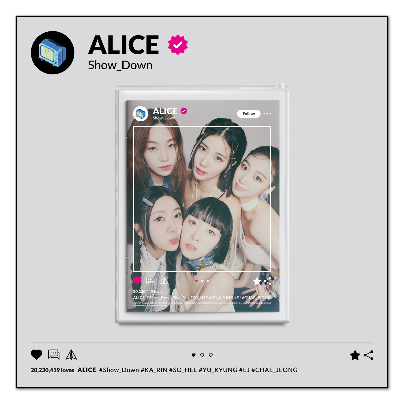 ALICE 'SHOW DOWN' Single Album - Kpop Music CD | Perfect for Kpop Collectors & Fans | Enjoy at Home, Parties & Kpop Events