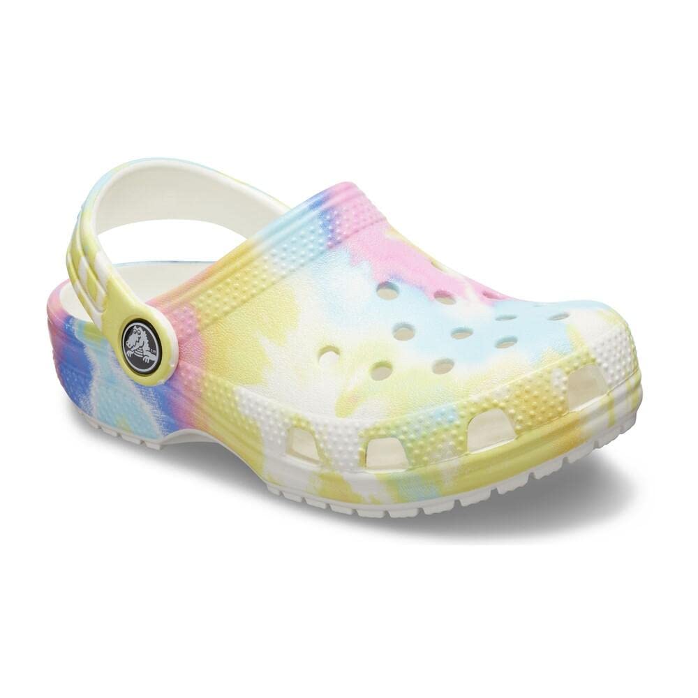 Crocs Kids' Classic Tie Dye Clogs - Waterproof & Comfortable Shoes for Boys & Girls (Infant/Toddler/Little Kid/Big Kid) | Perfect for Beach, Pool, Playground & Everyday Wear