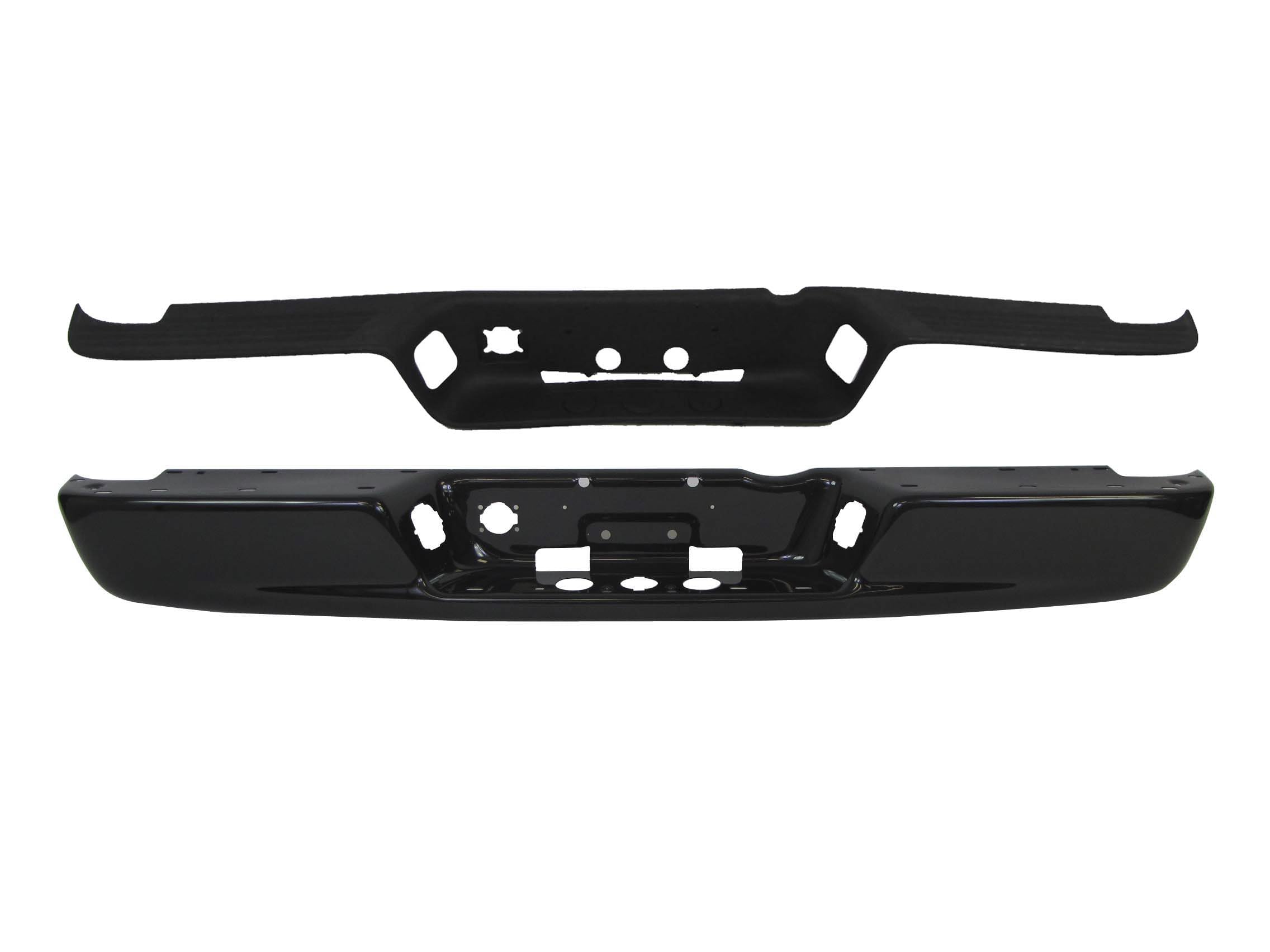 Black Painted Rear Bumper Face Bar Top Pad Compatible with 2002-2008 Ram 1500/2500/3500 Pickup Trucks - Perfect for Replacement & Off-Road Protection - Part Numbers CH1102352 & CH1191110