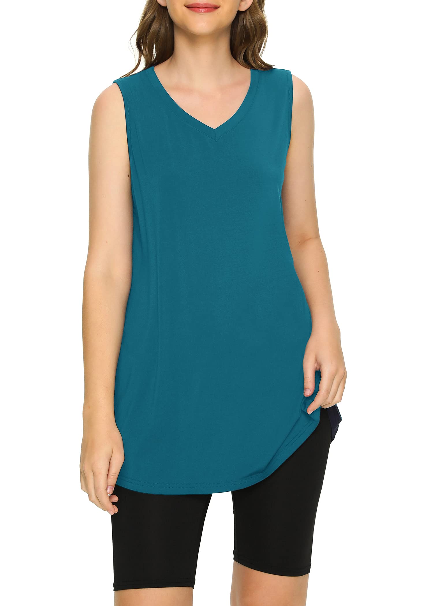 Latuza Women's Bamboo Viscose Sleeveless Tunic - Soft Flowy Pajama Tank Top for Sleepwear & Lounge Wear - Breathable Comfort for Summer Nights & Relaxation