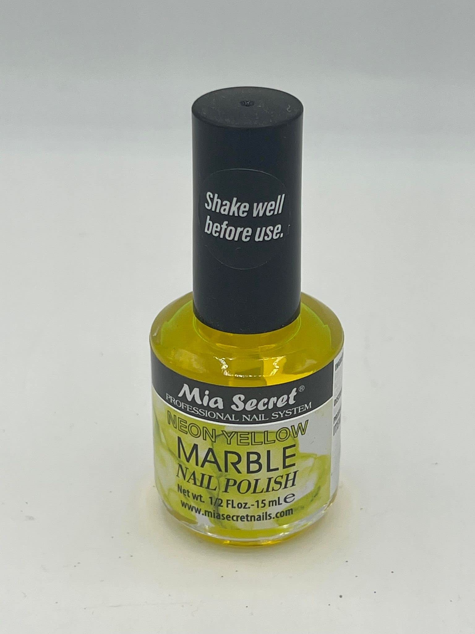 Mia Secret Marble Nail Polish - NEON YELLOW Nail Tint for Gel & Acrylic Nails | Long-Lasting UV/LED Cured Nail Art Design | Perfect for Summer, Parties & Special Occasions