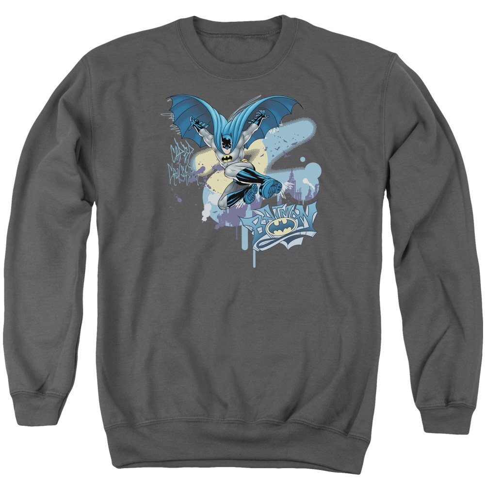 Batman Into The Night Unisex Crewneck Sweatshirt for Men & Women | Soft Cotton Pullover | DC Comics Graphic Tee | Casual Wear & Cosplay