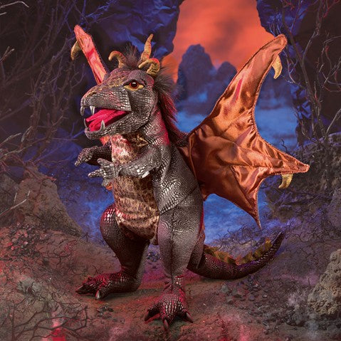 Black Dragon Hand Puppet - Premium Plush Dragon Toy for Kids & Adults - Perfect for Storytelling, Role Play, and Theater Performances